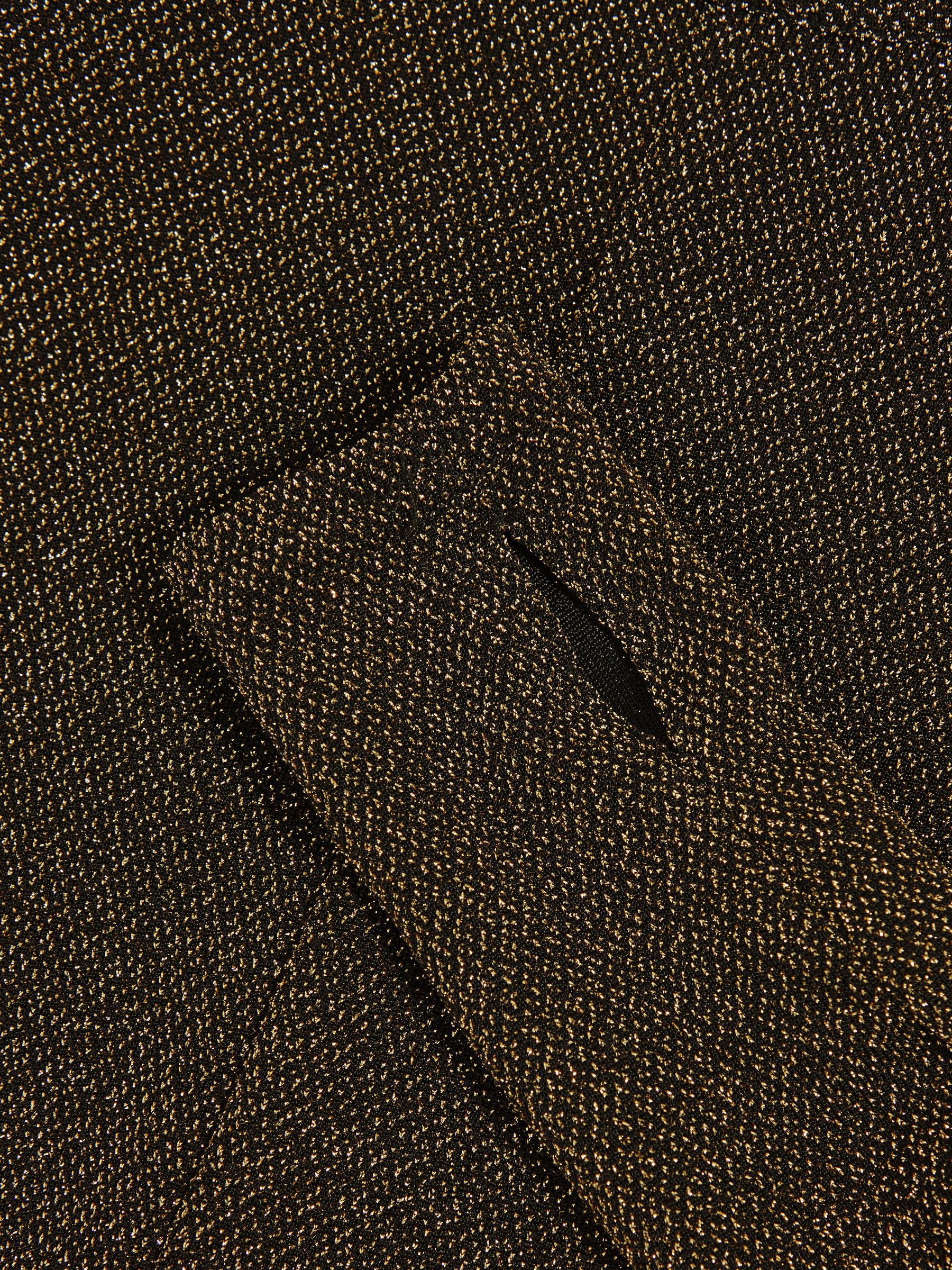 Metallic-Knit Long-Sleeve Top in Gold - image 3