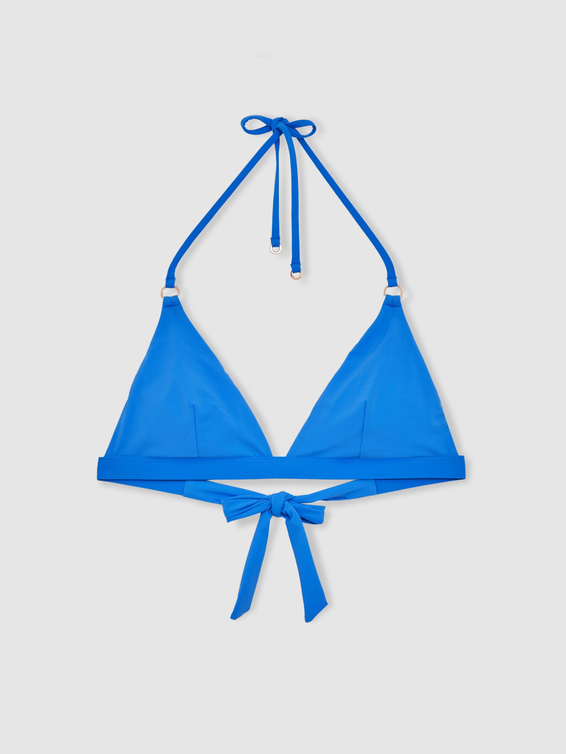 Triangle Halterneck Bikini Top in Cornflower Blue - Image 2 of 6