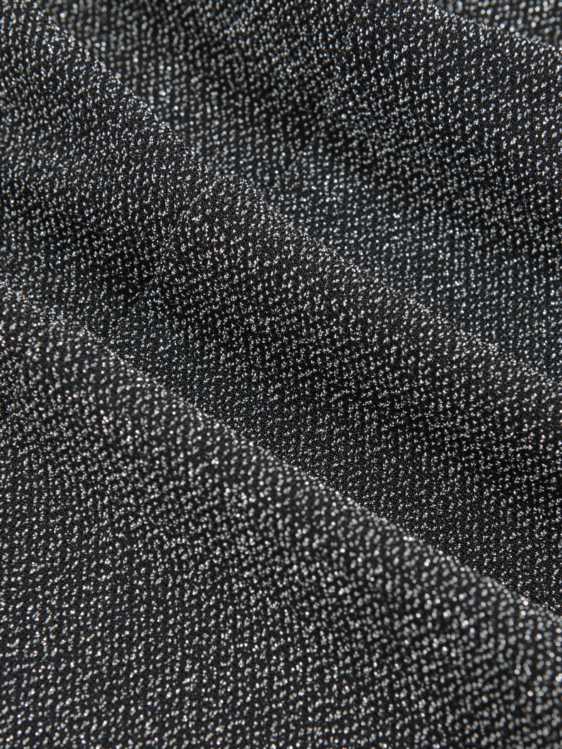 Metallic-Knit Long-Sleeve Top in Silver - Image 6 of 6
