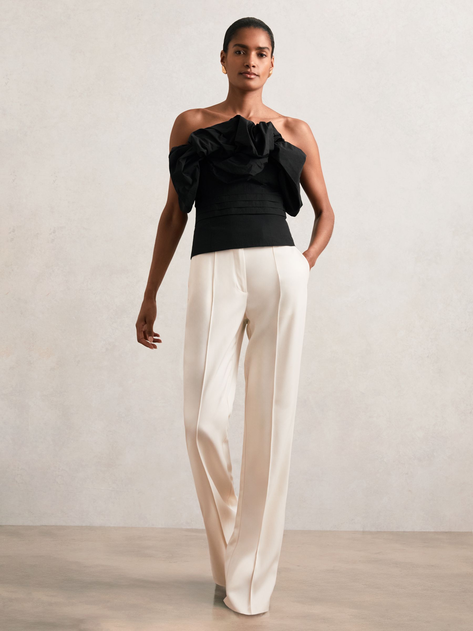 Sculptural Strapless Top in Black - Image 3 of 7