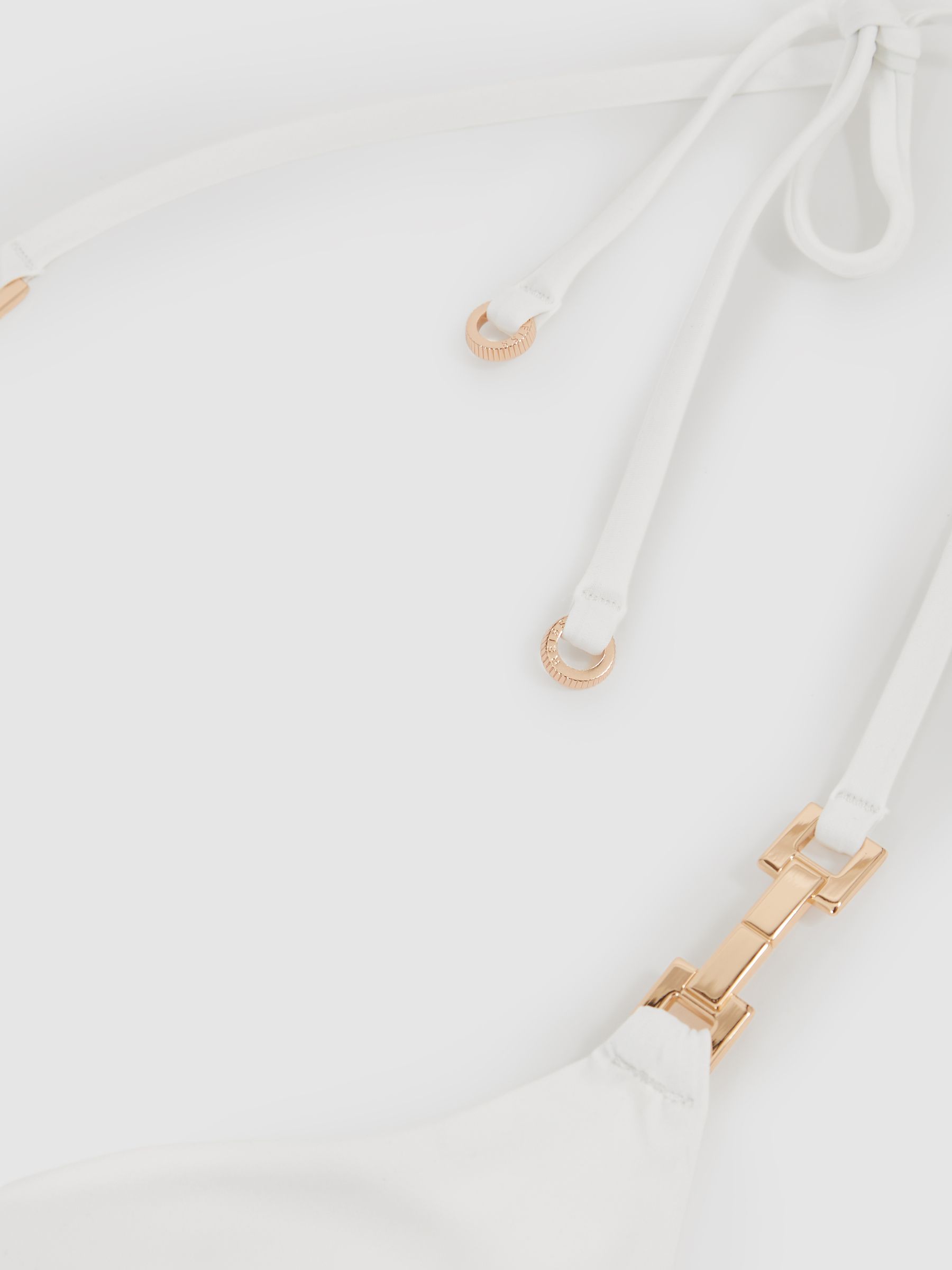 Triangle Halter Neck Bikini Top in White - Image 6 of 6