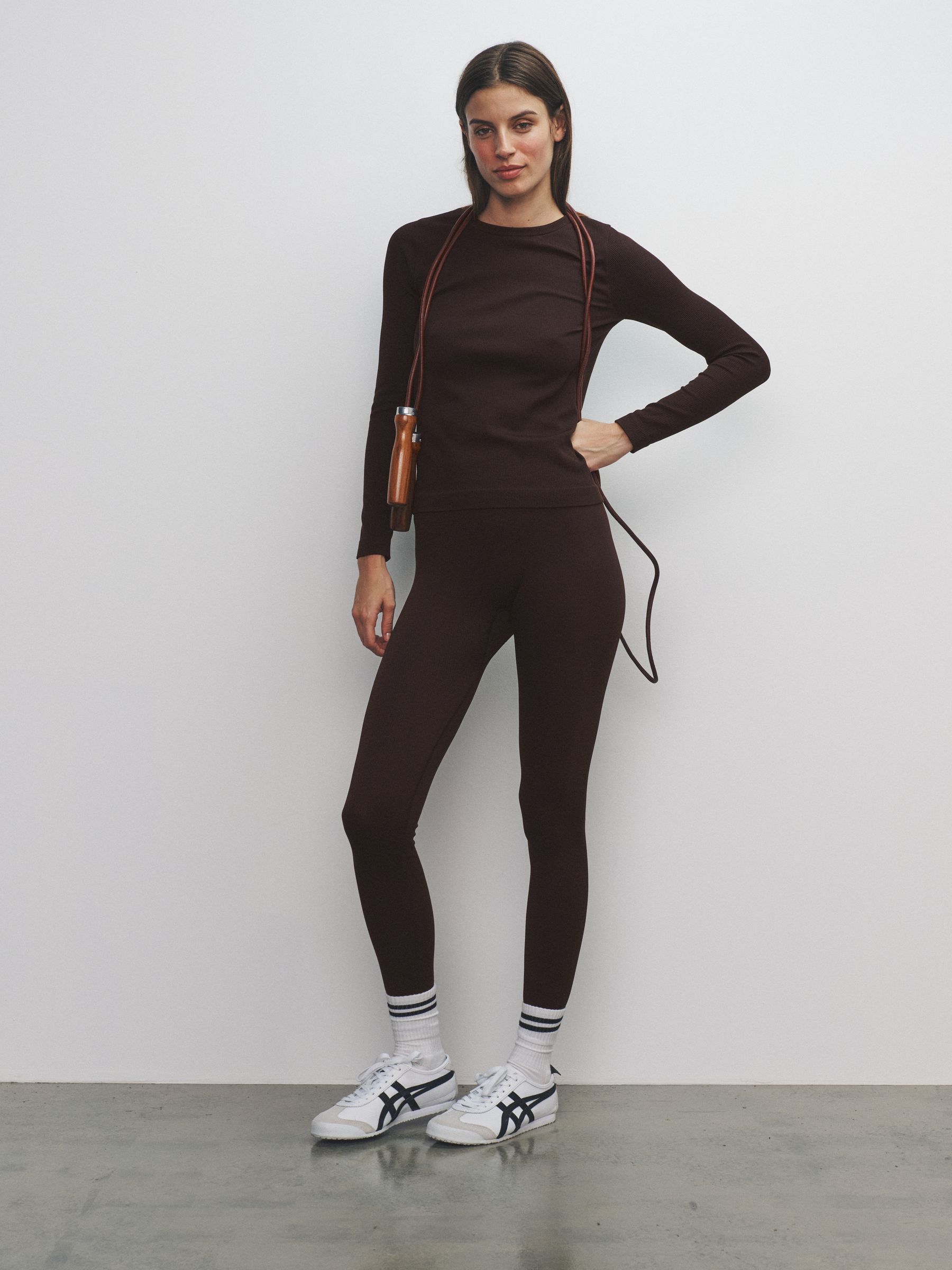 Black/Chocolate Brown/Khaki 3 Pack Active Ribbed Legging - Image 1 of 6