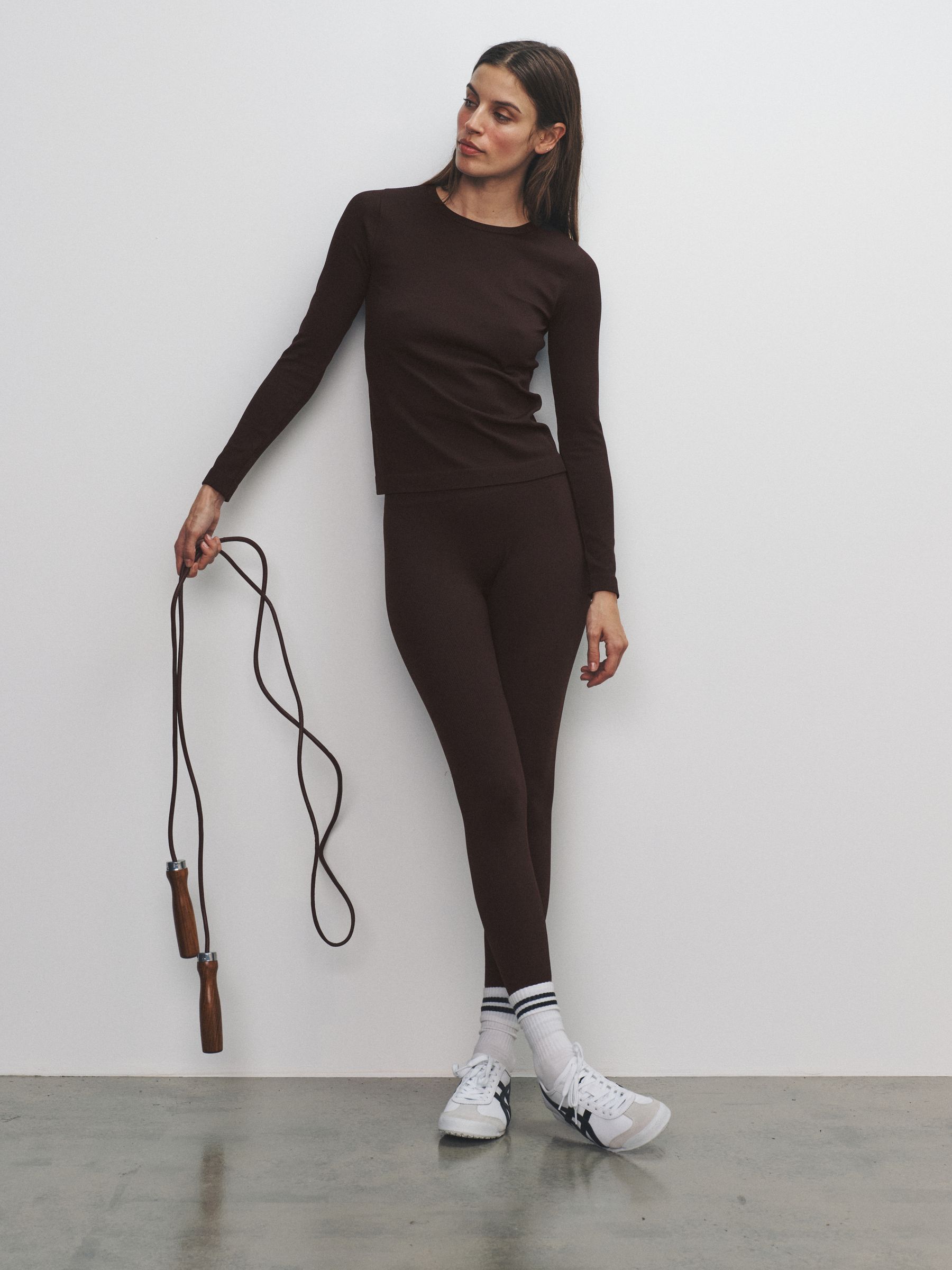 Black/Chocolate Brown/Khaki 3 Pack Active Ribbed Legging - Image 3 of 6