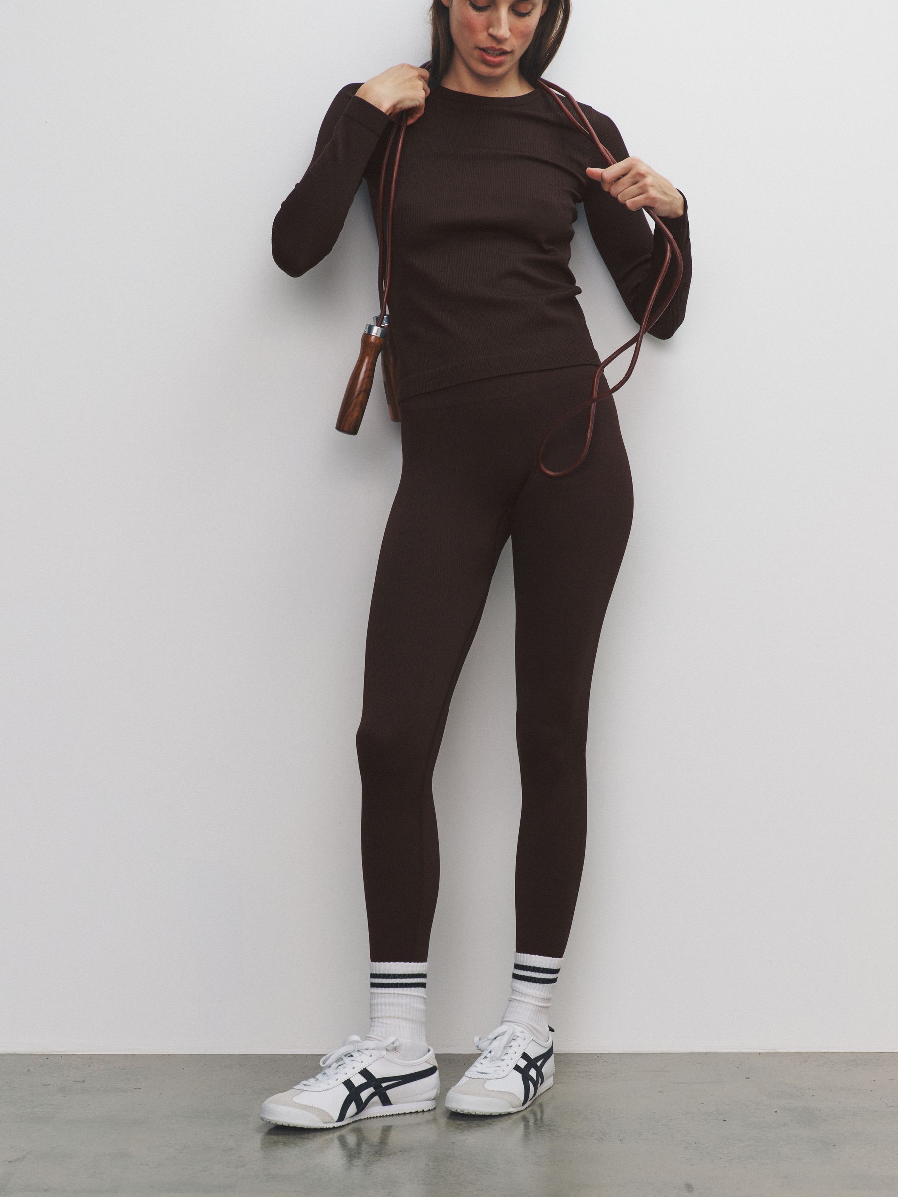 Black/Chocolate Brown/Khaki 3 Pack Active Ribbed Legging - Image 4 of 6