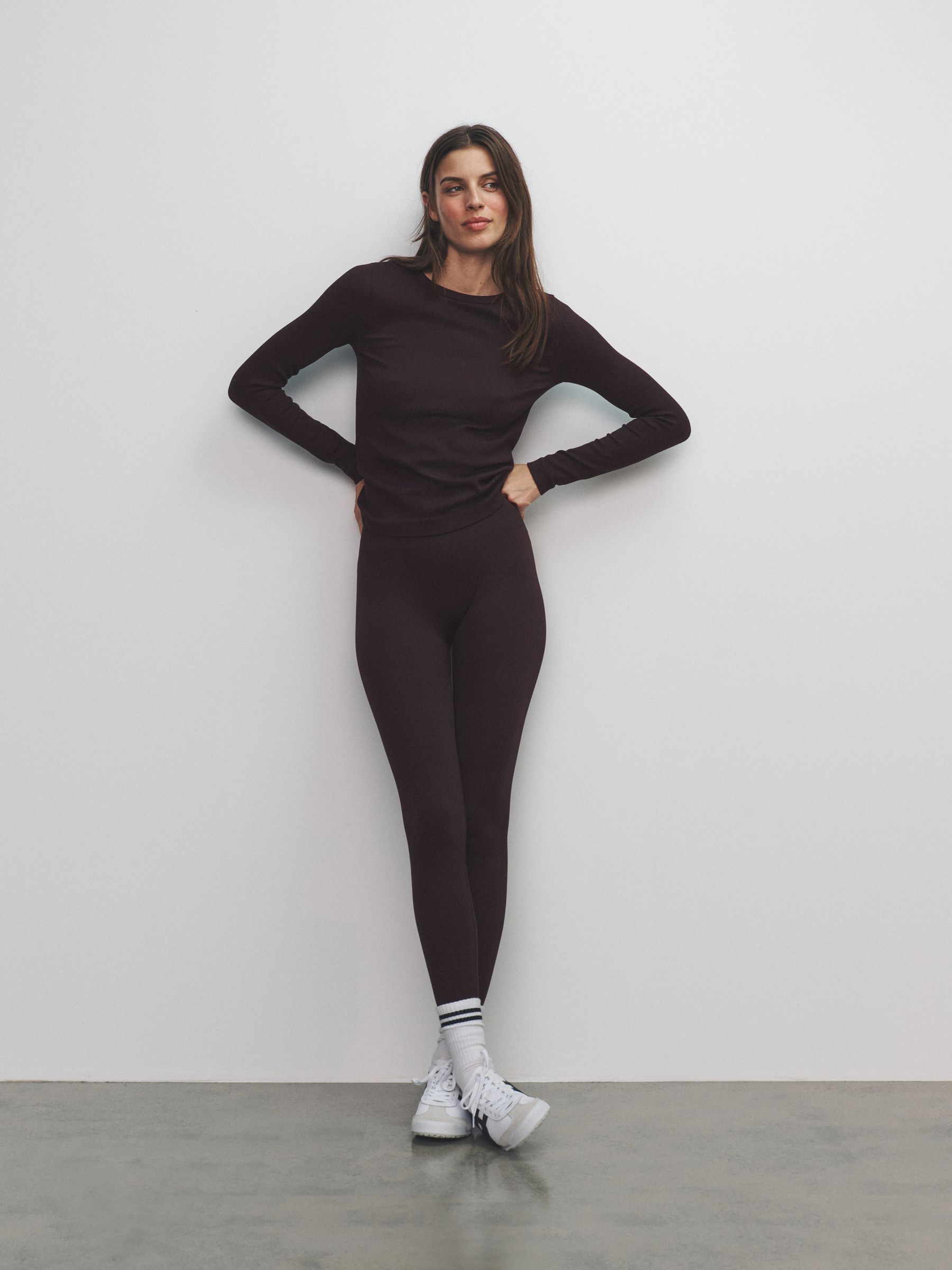 Black/Chocolate Brown/Khaki 3 Pack Active Ribbed Long Sleeve T-Shirt - Image 4 of 6