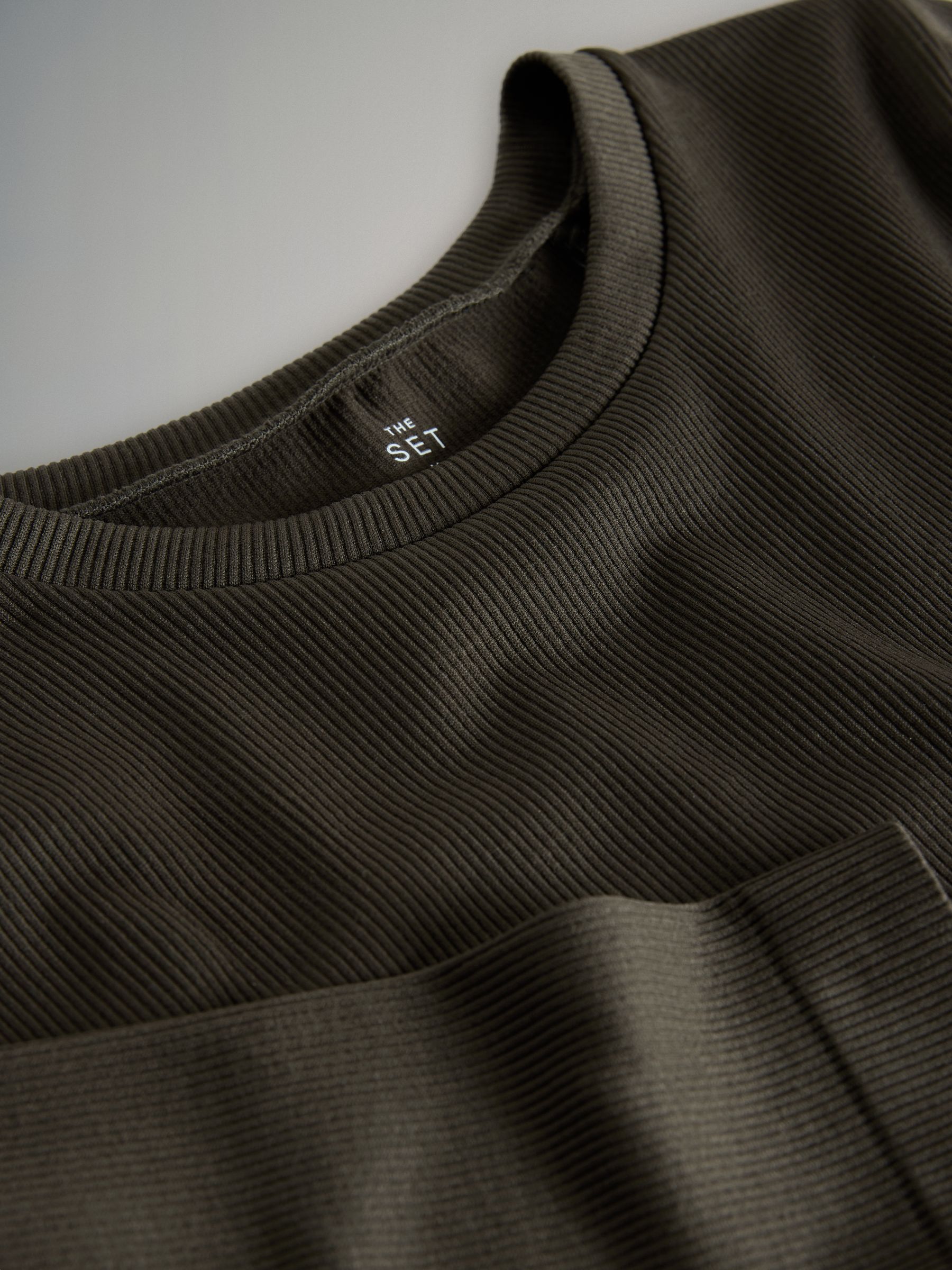 Black/Chocolate Brown/Khaki 3 Pack Active Ribbed Long Sleeve T-Shirt - Image 6 of 6