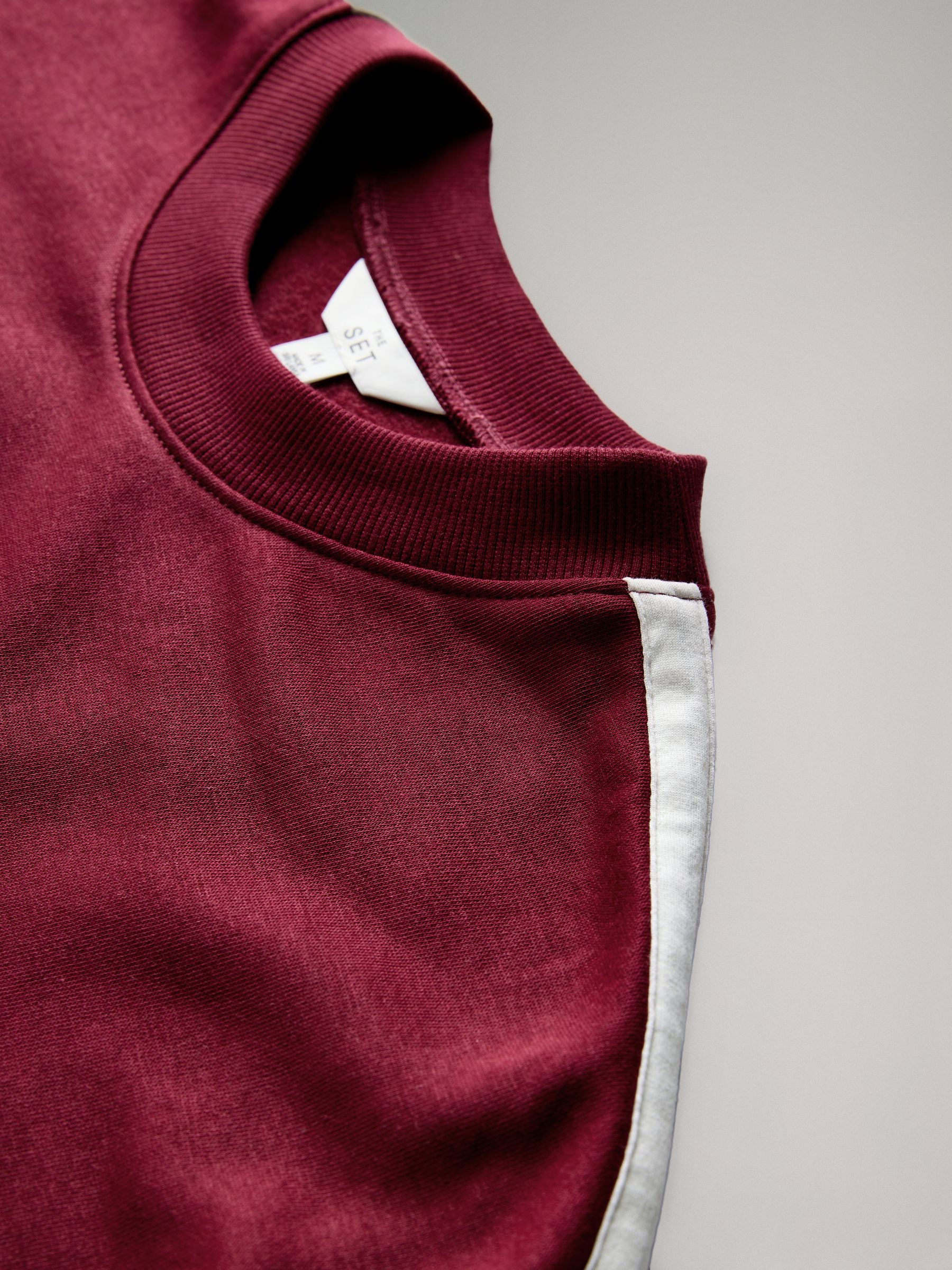 Red 2 Piece Taped Crew Neck Sweatshirt and Wide Leg Joggers Set - Image 6 of 6