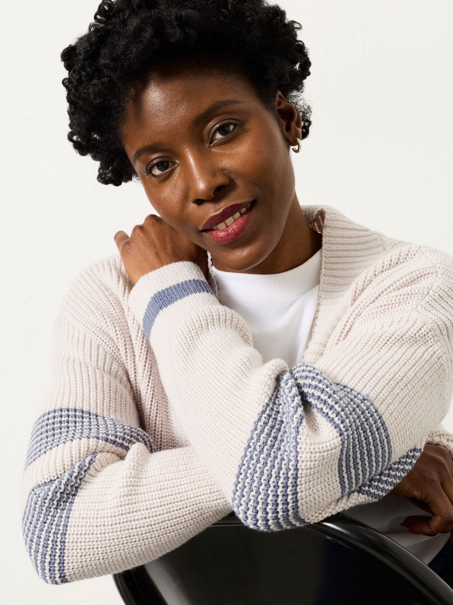 Katie Ivory Knitted Long Line Cardigan - Image 4 of 6