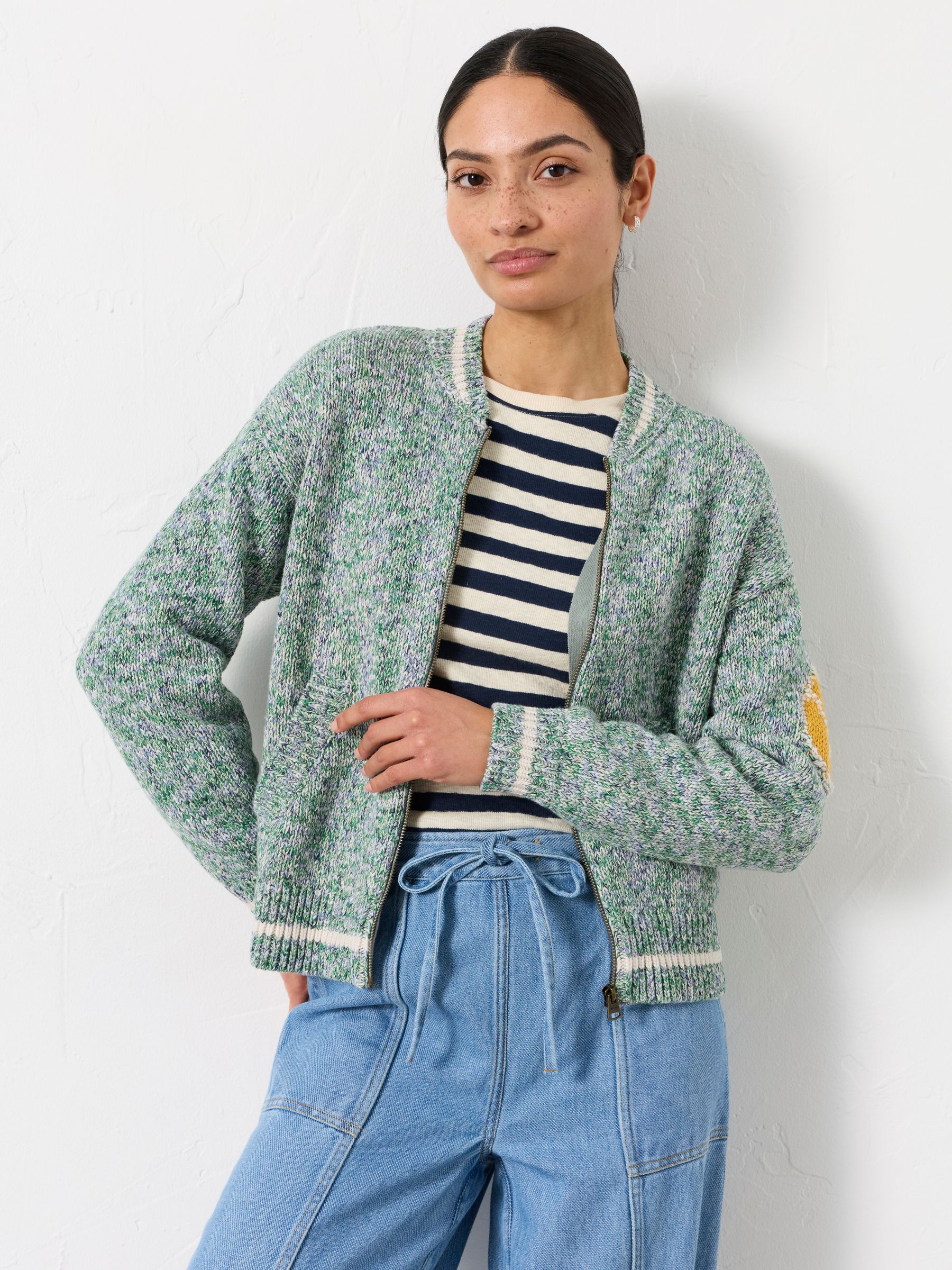 Green Knitted Racket Pattern Cardigan - Image 5 of 8