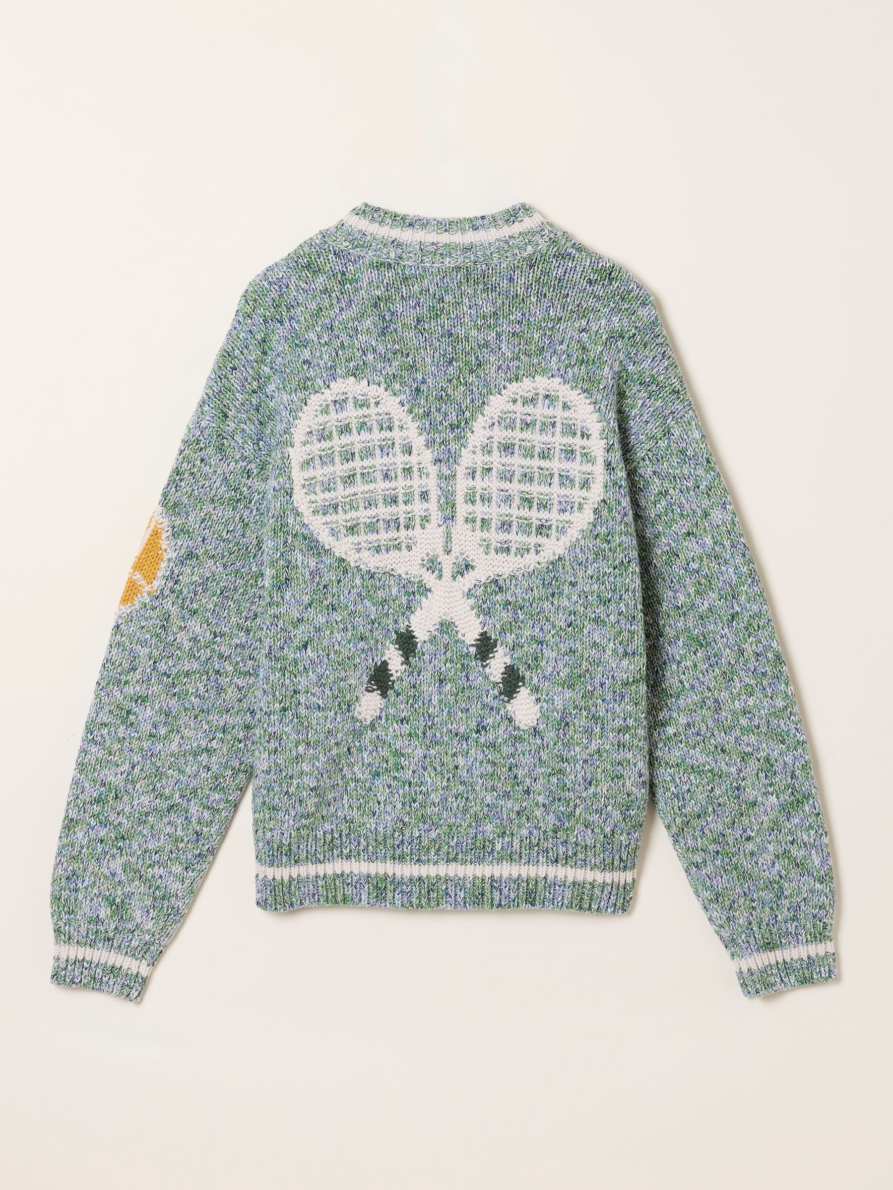 Green Knitted Racket Pattern Cardigan - Image 8 of 8