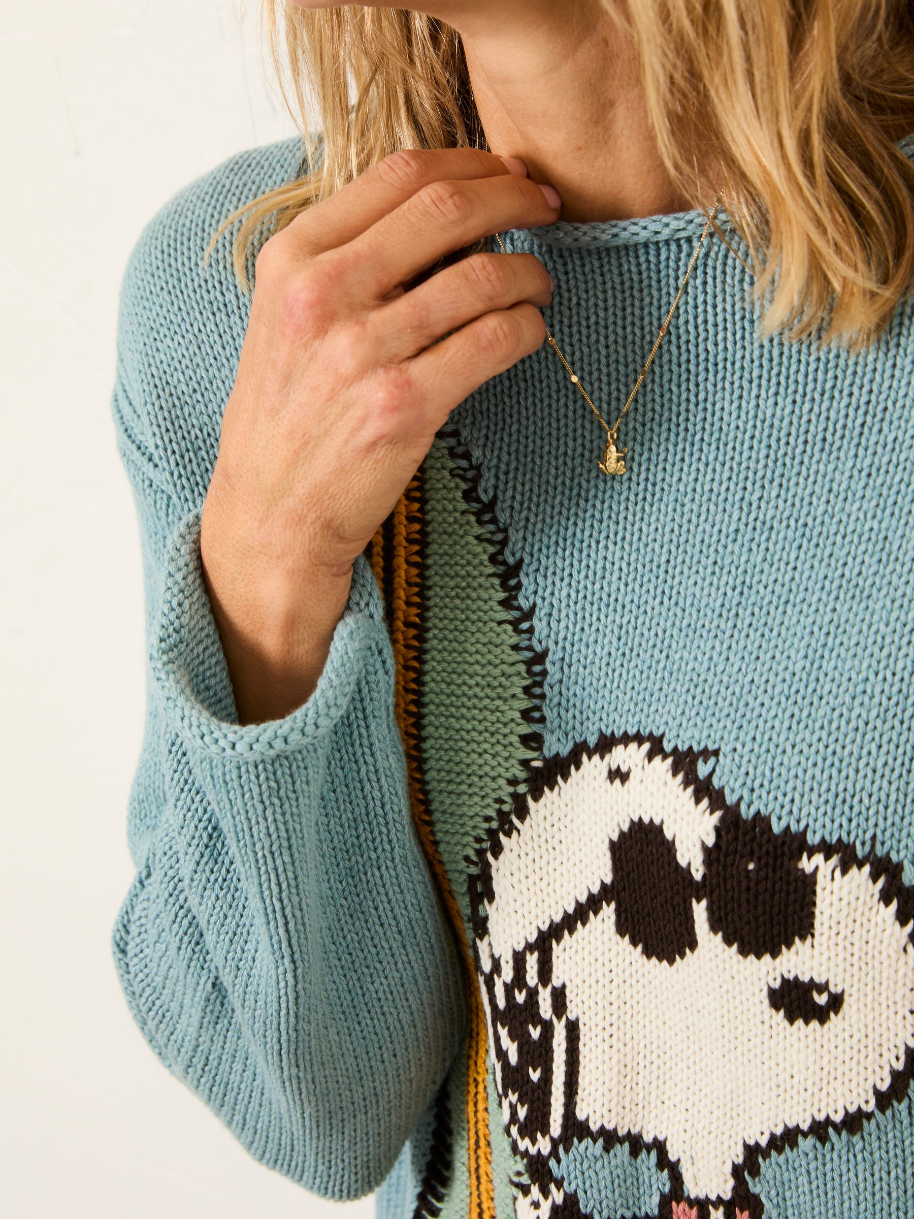 Light Blue Snoopy Knitted Jumper - Image 3 of 5