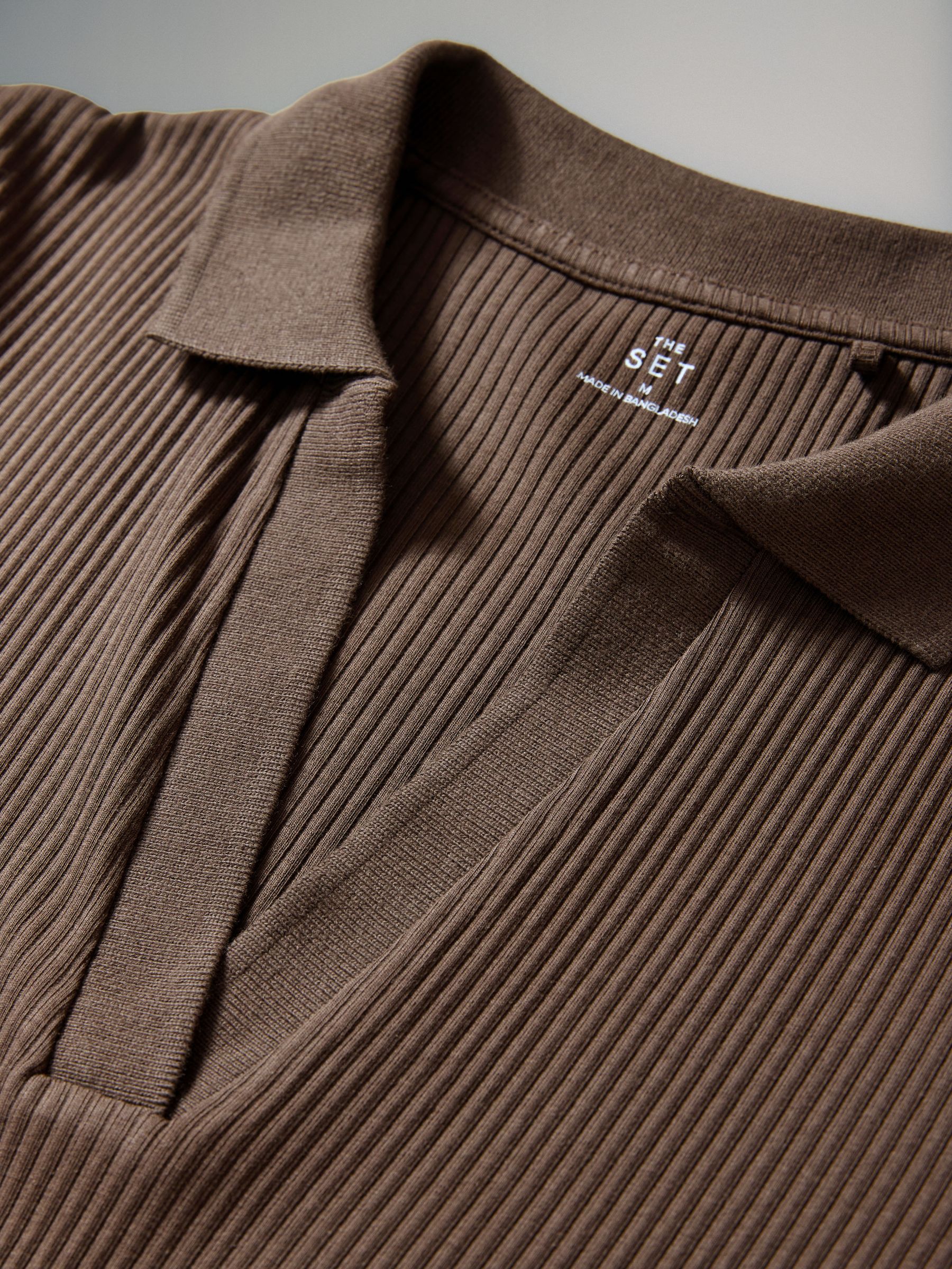 2 Pack Ribbed Collared Long Sleeve Maxi Dress Black/Chocolate Brown - Image 2 of 3