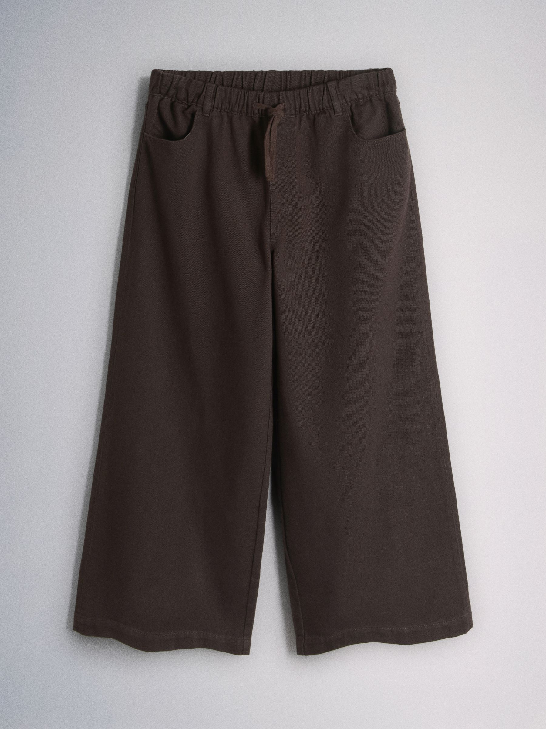 2 Pack Pull On Wide Leg Lightweight Jeans Mid Blue/Chocolate Brown - Image 5 of 7