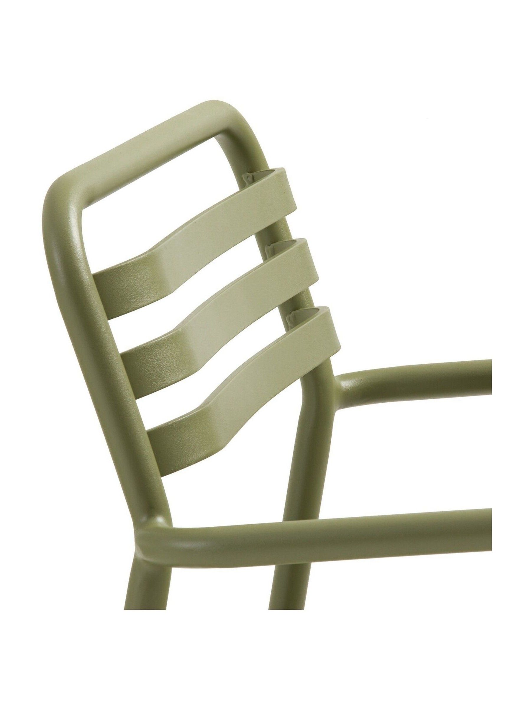 La Redoute Intérieurs Set of 2 Khaki Manni Aluminium Garden Armchairs - Image 5 of 6