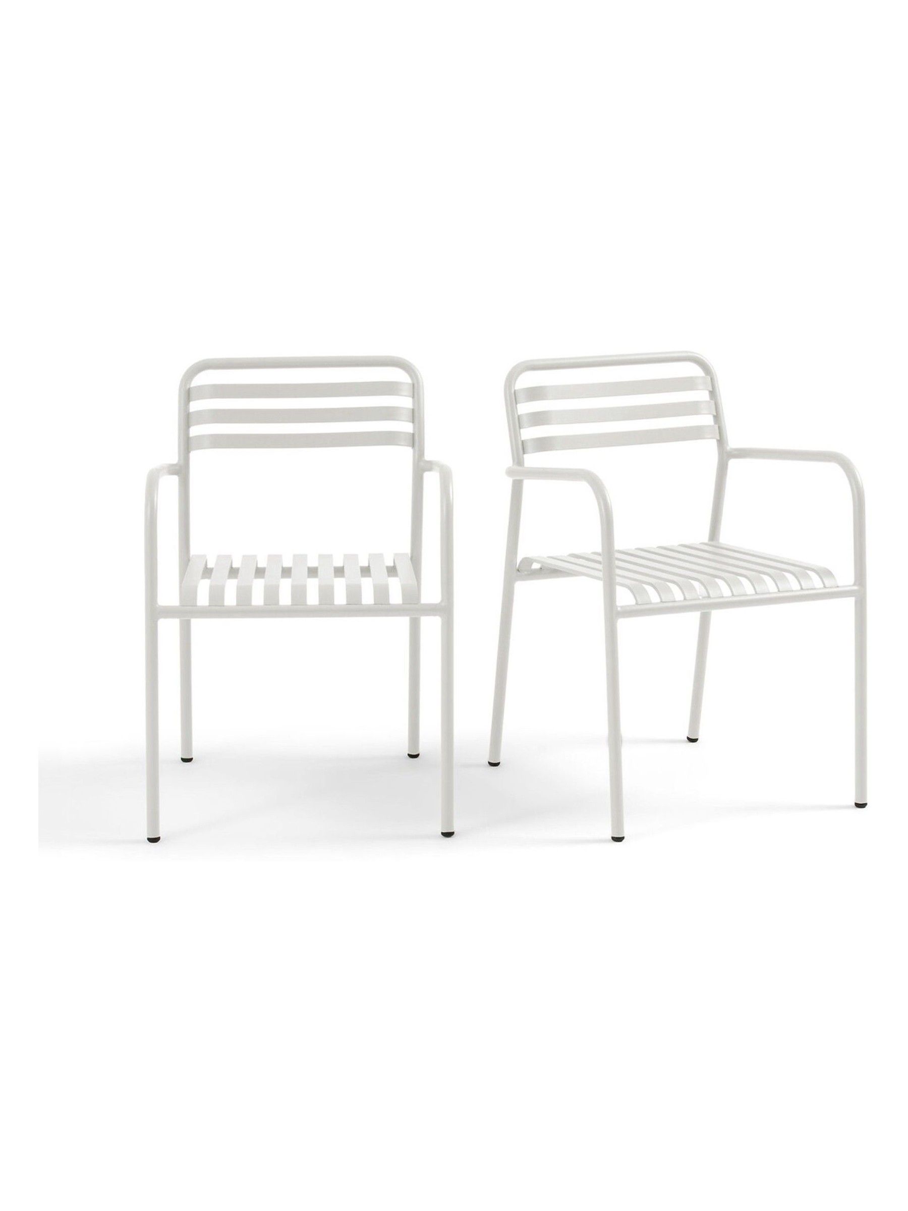 La Redoute Intérieurs Set of 2 White Manni Aluminium Garden Armchairs - Image 2 of 6