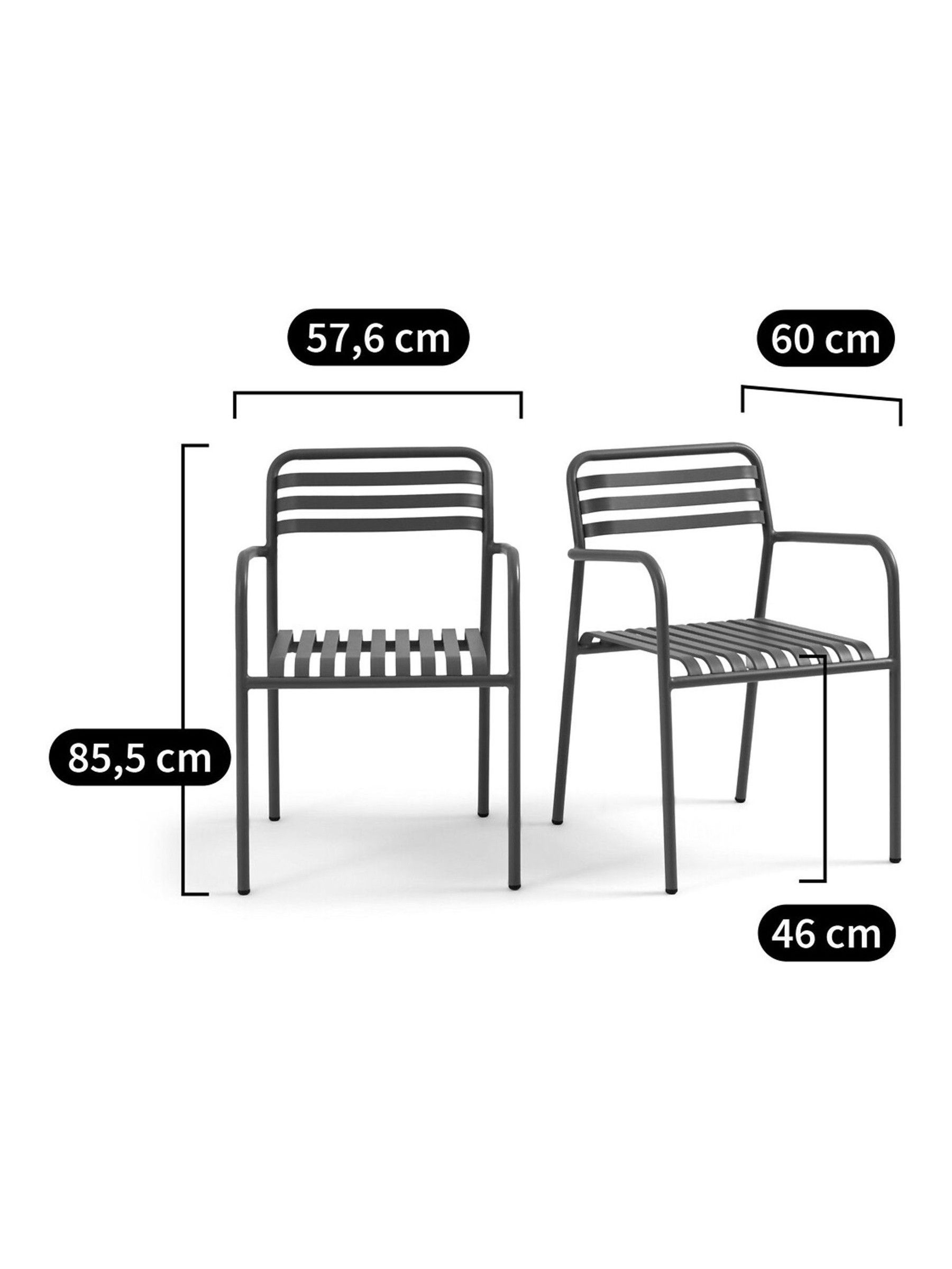 La Redoute Intérieurs Set of 2 White Manni Aluminium Garden Armchairs - Image 4 of 6