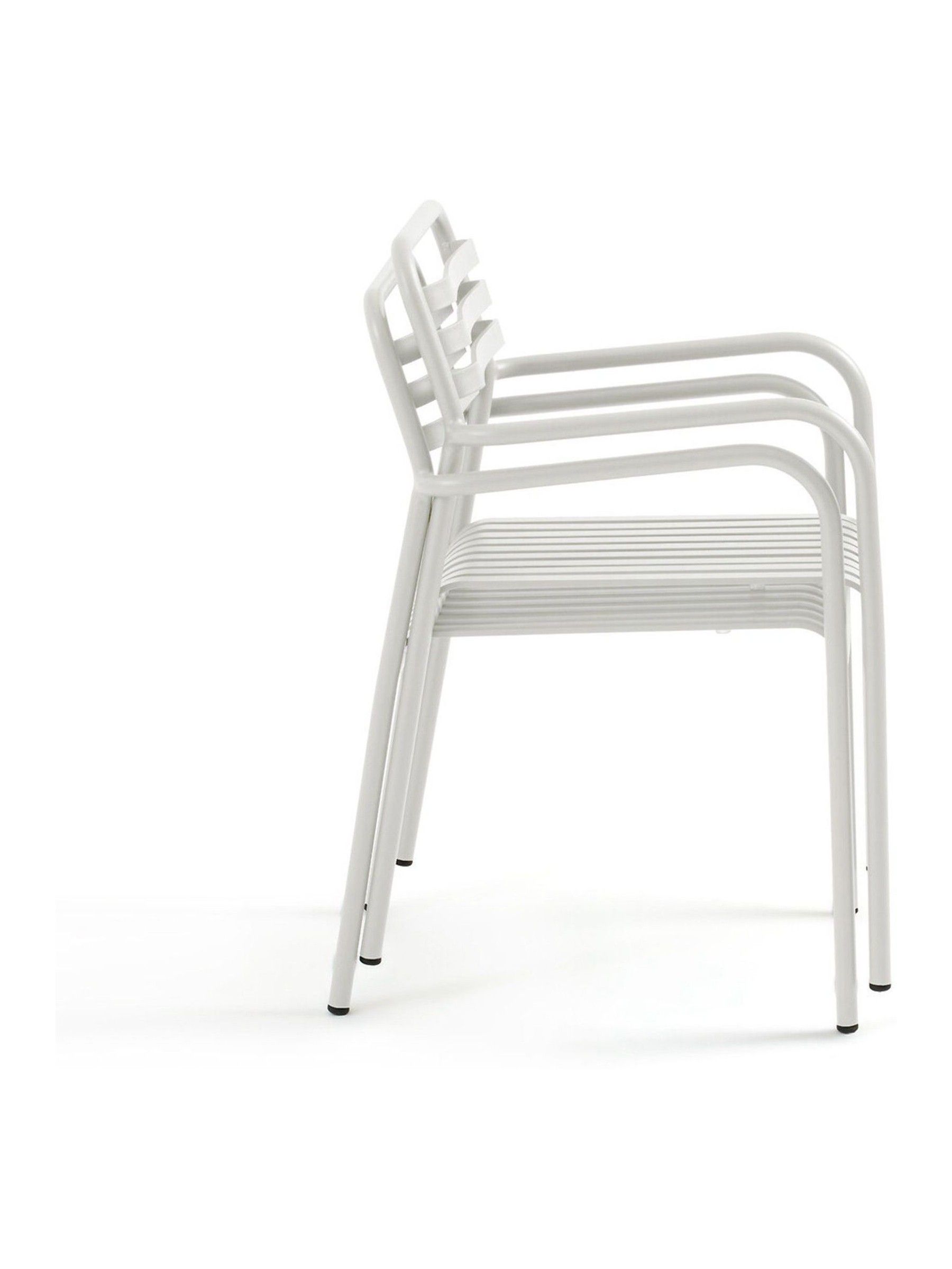 La Redoute Intérieurs Set of 2 White Manni Aluminium Garden Armchairs - Image 5 of 6