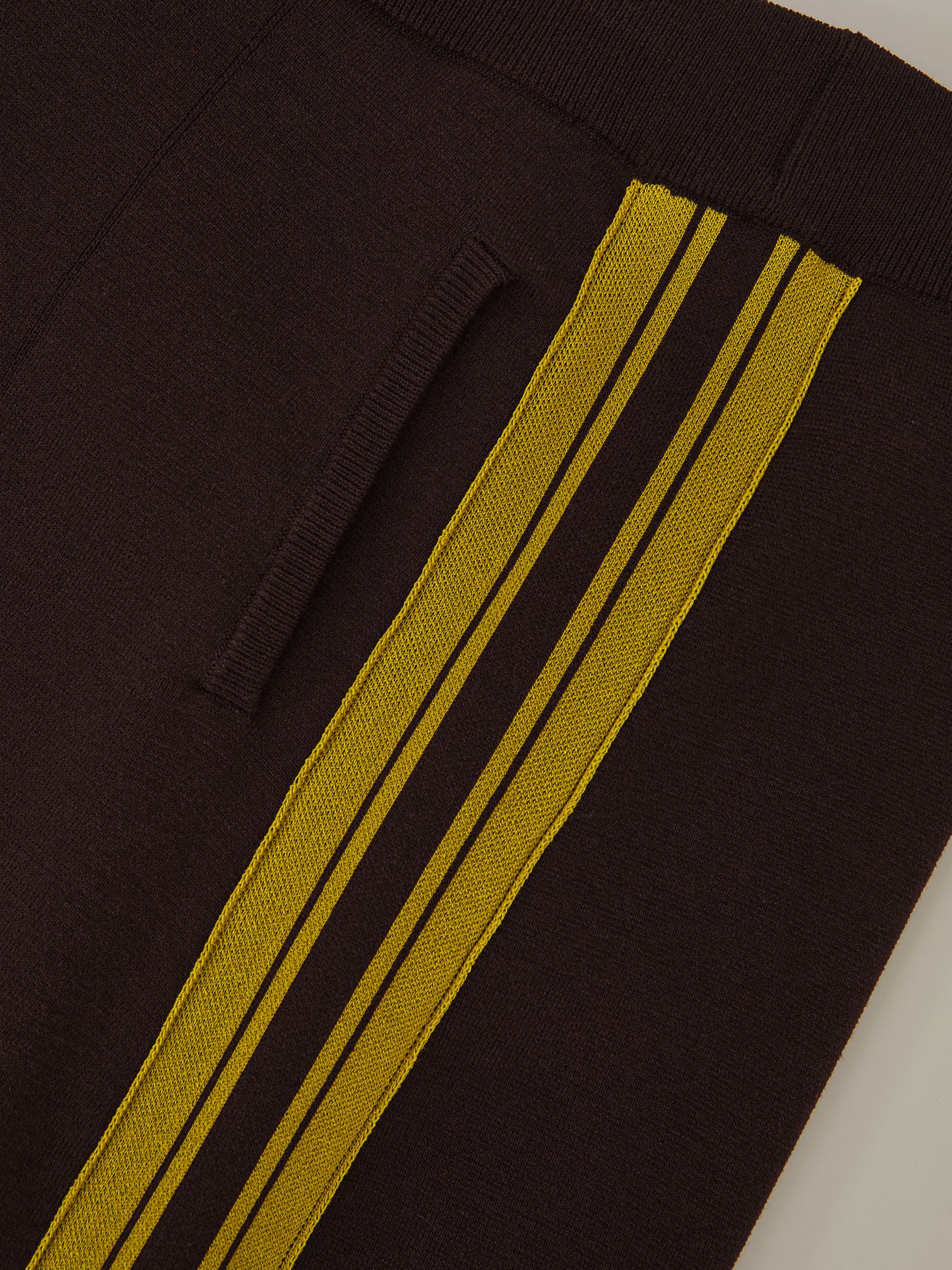 Knitted Side-Stripe Wide-Leg Trousers in Berry - Image 6 of 6