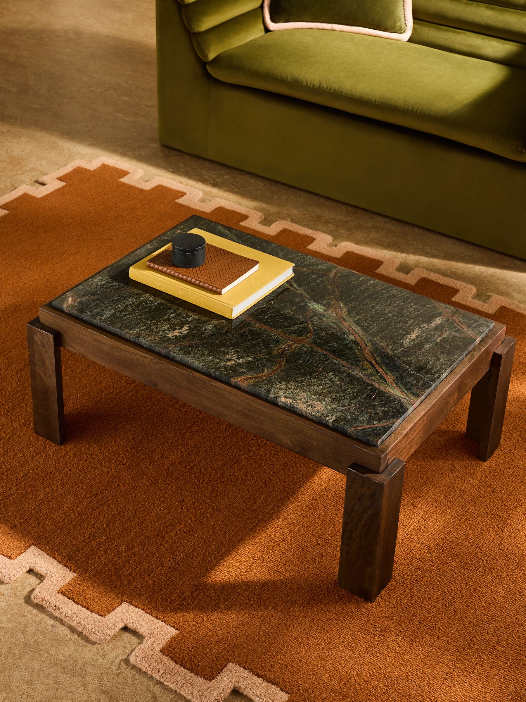 Wynn Coffee Table in Green Marble - Image 1 of 5