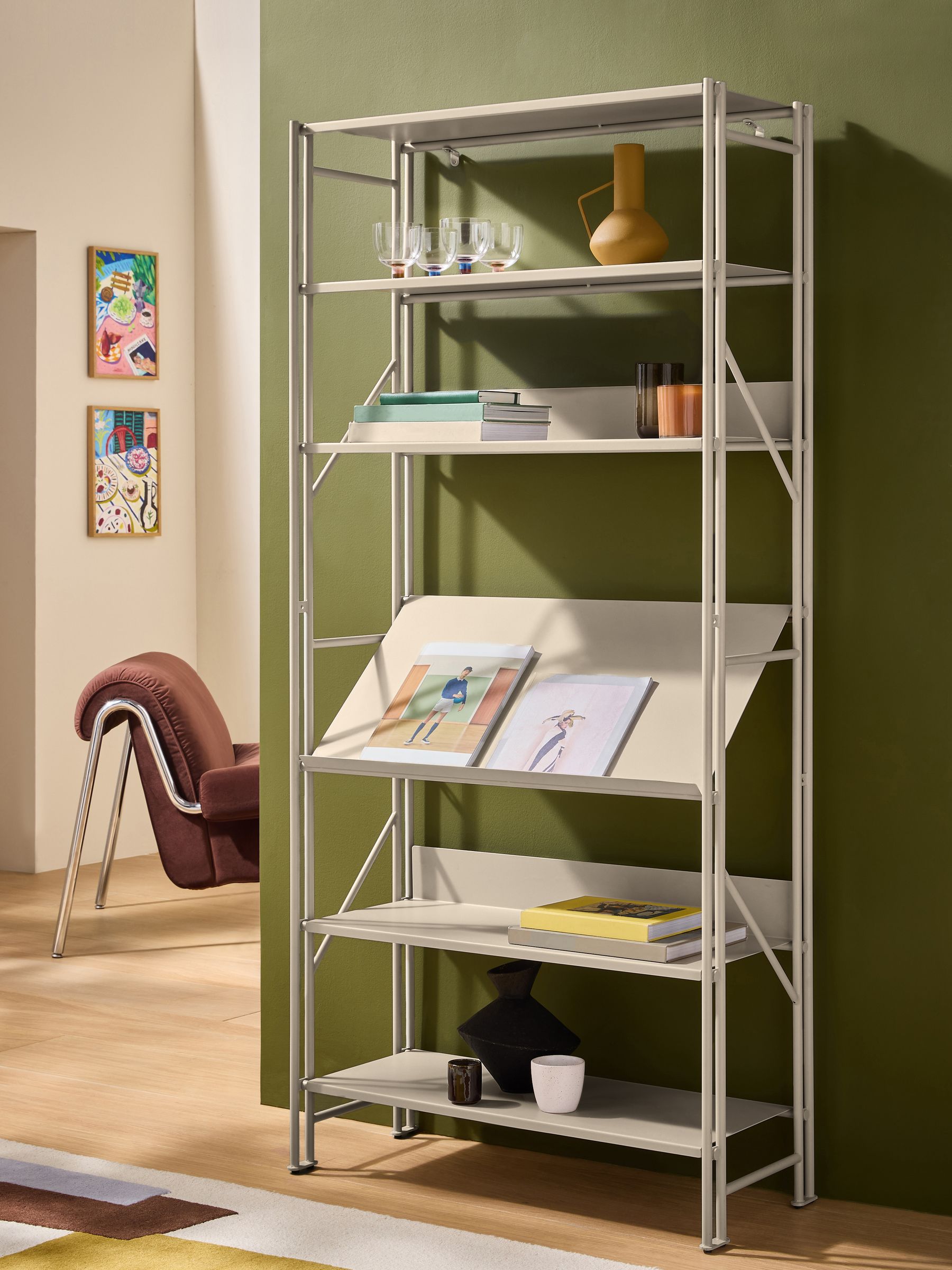 Reba Shelving Unit in Ecru White - Image 1 of 5