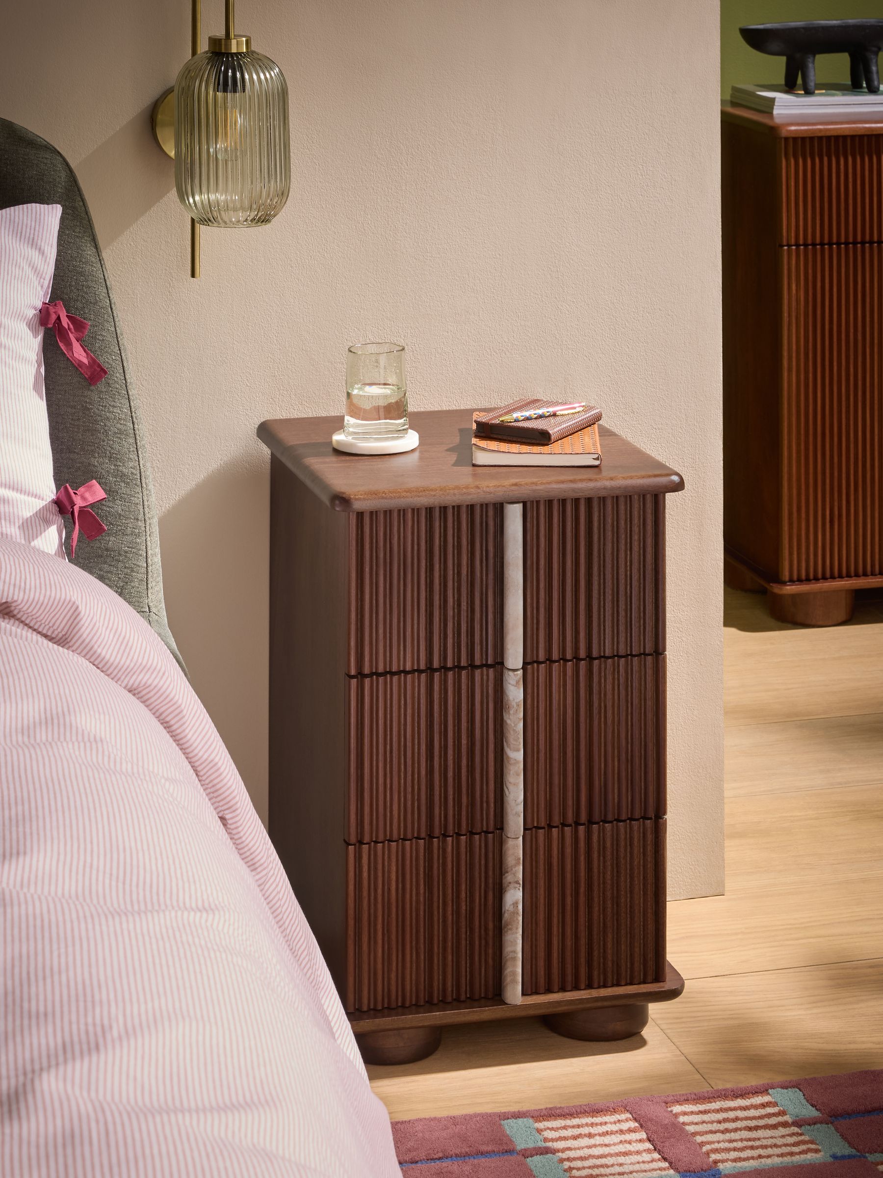 Daliah Bedside Table in Dark Mango - Image 1 of 8 Daliah Bedside Table in Dark Mango - Image 1 of 8