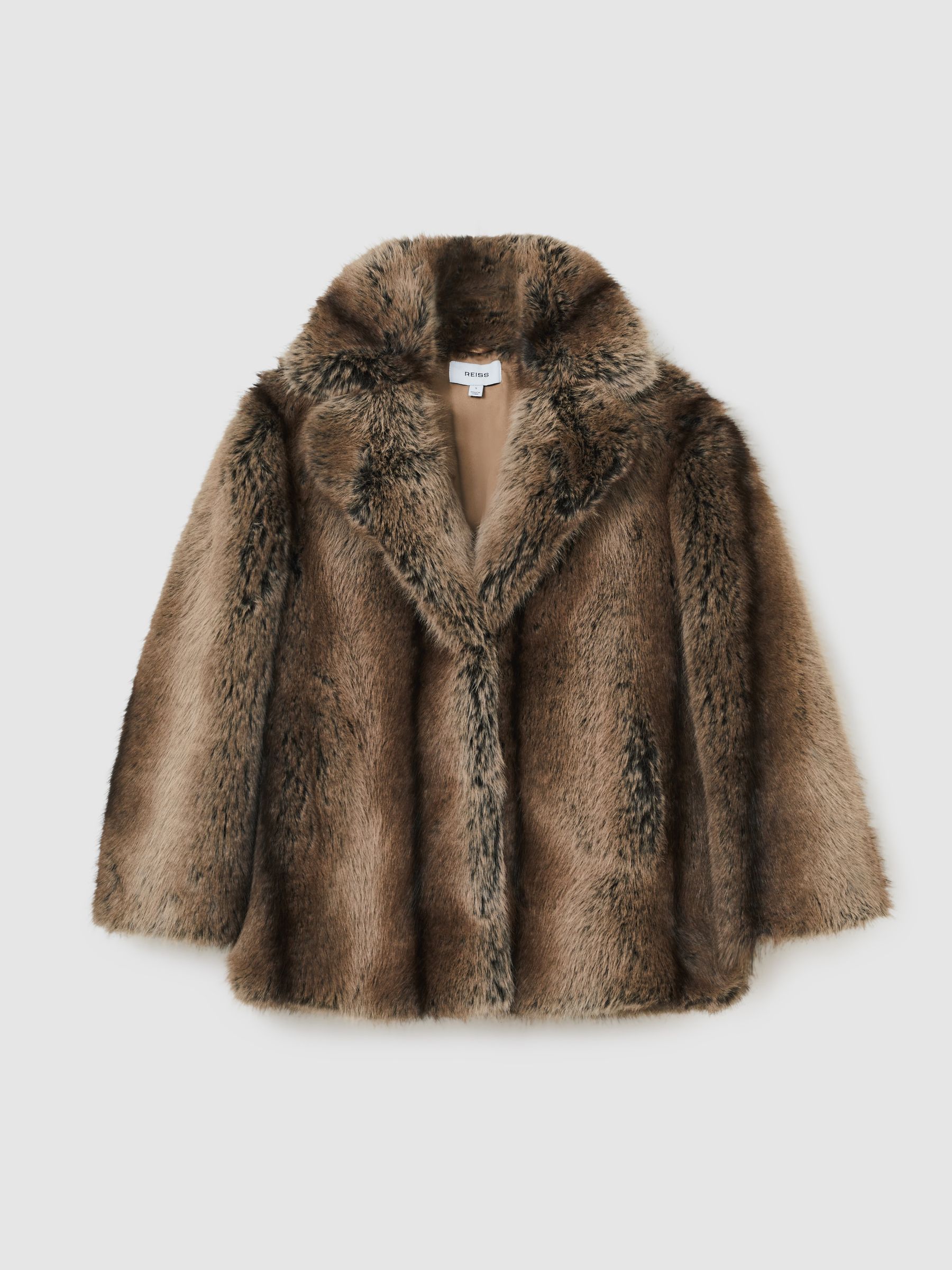 Faux-Fur Coat in Brown - Image 2 of 8