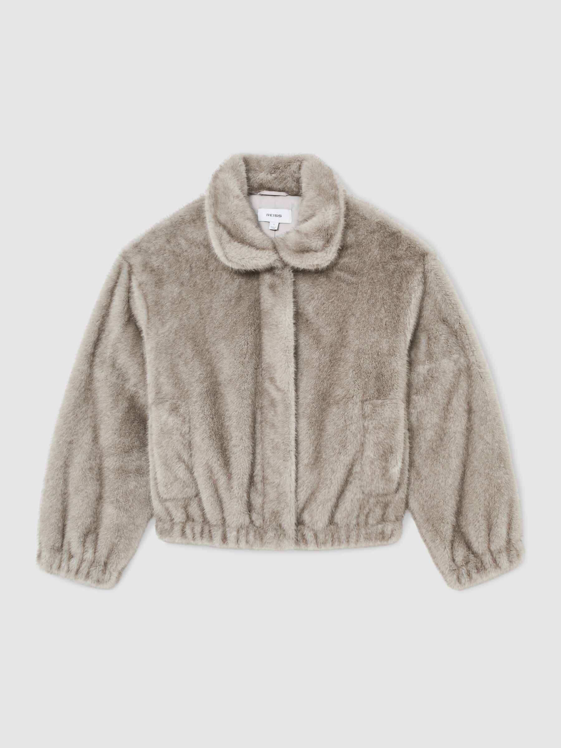Faux-Fur Zip-Through Jacket in Grey - Image 2 of 10