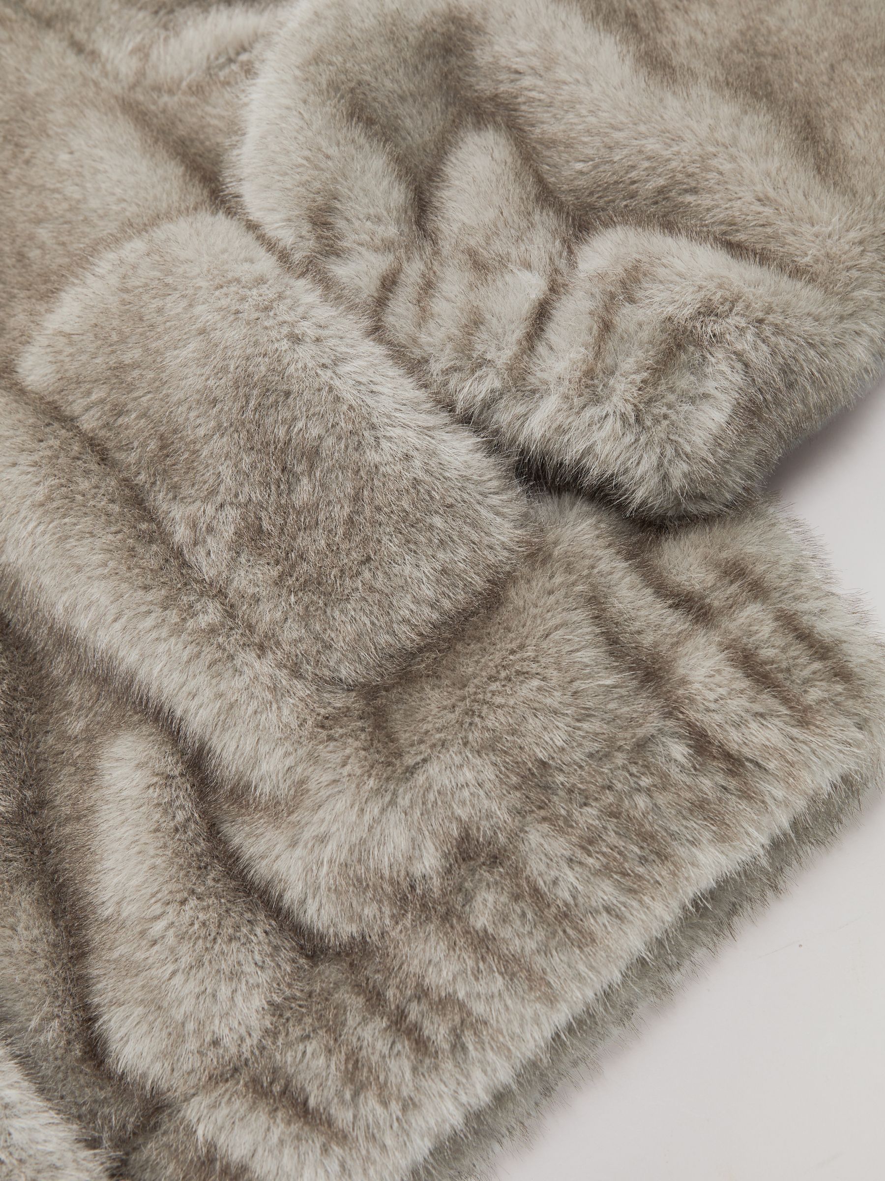 Faux-Fur Zip-Through Jacket in Grey - Image 8 of 10