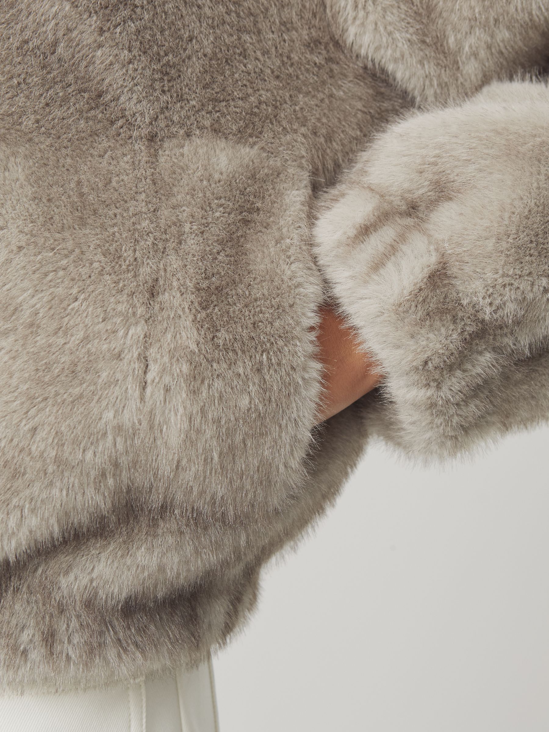 Faux-Fur Zip-Through Jacket in Grey - image 3