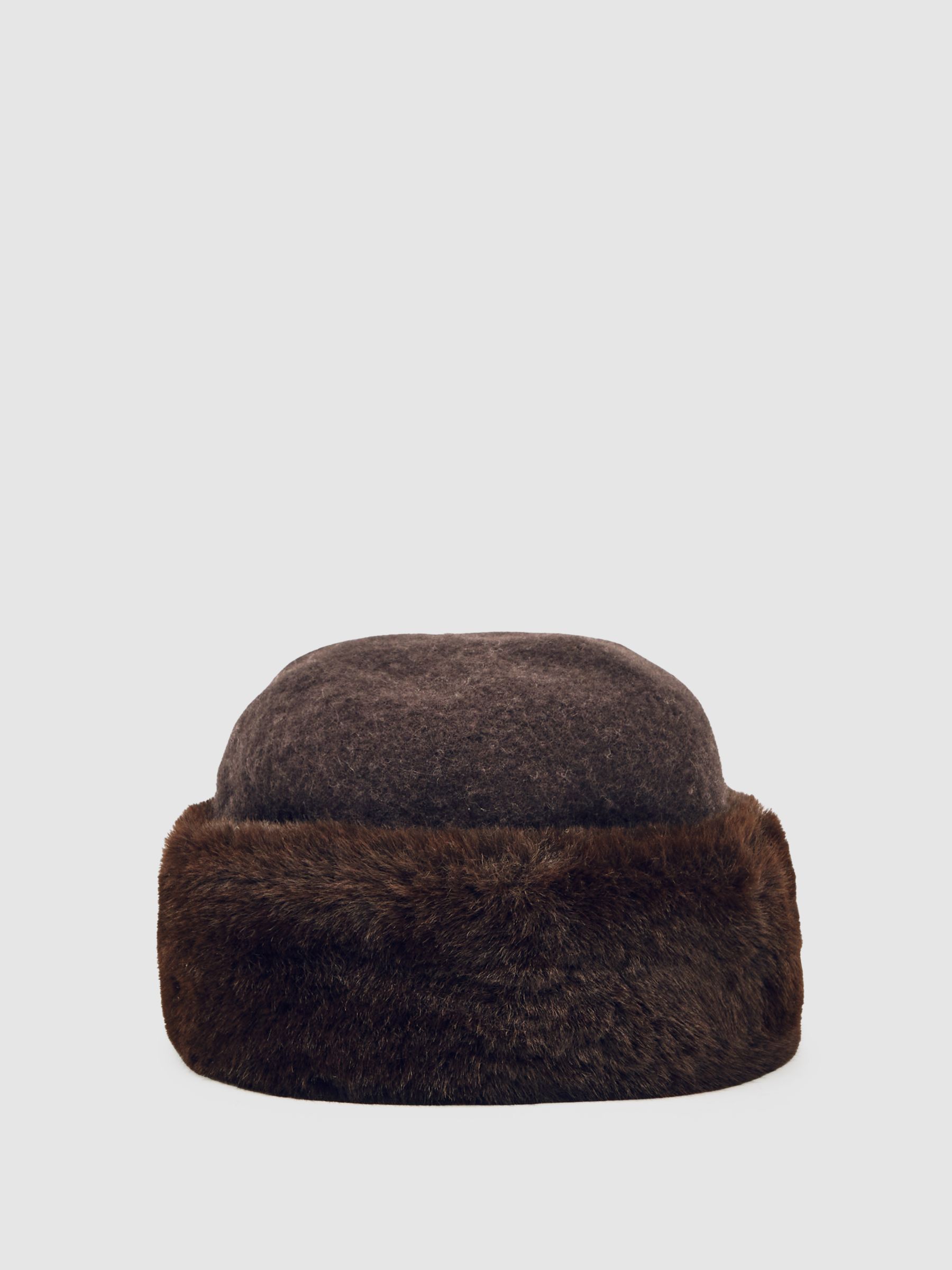 Faux Fur Hat in Chocolate - Image 1 of 4