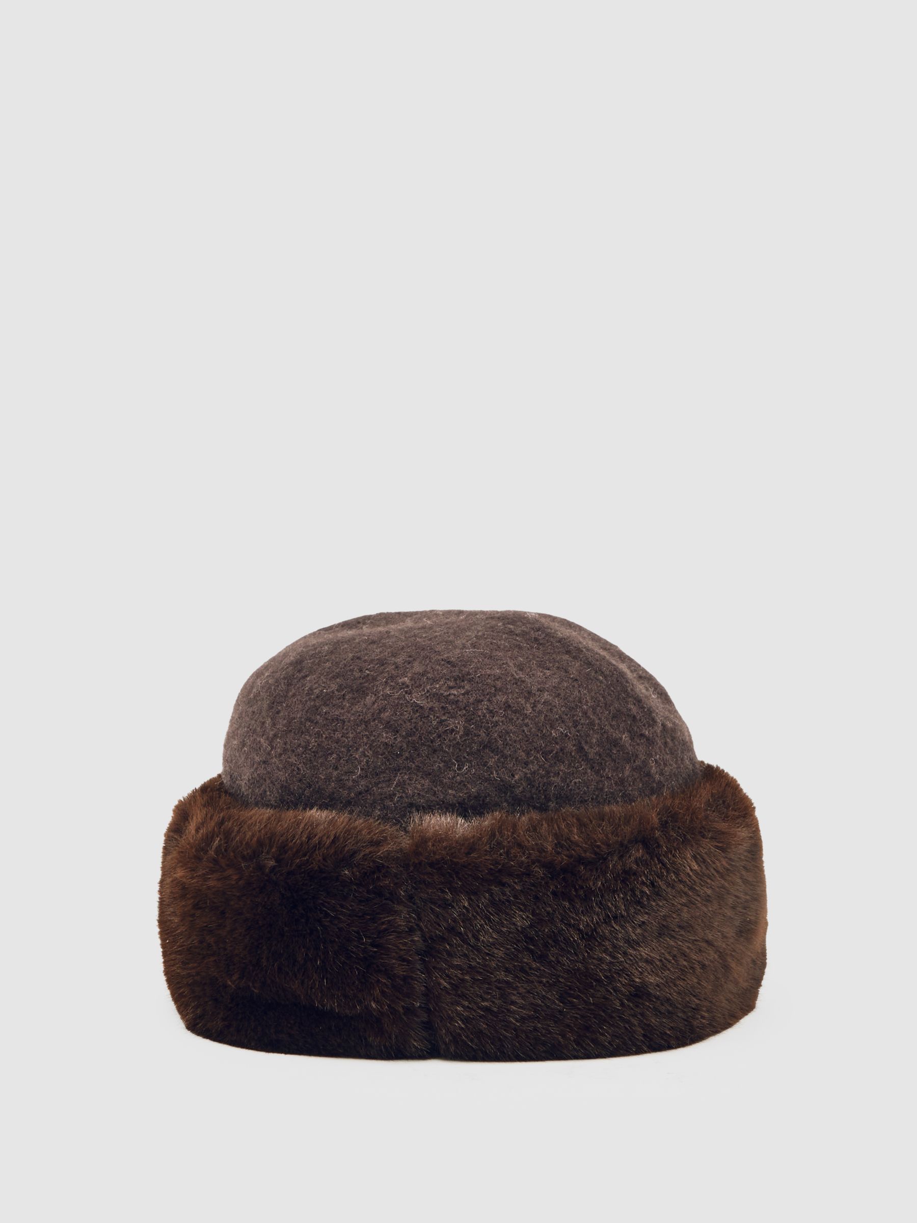 Faux Fur Hat in Chocolate - Image 3 of 4