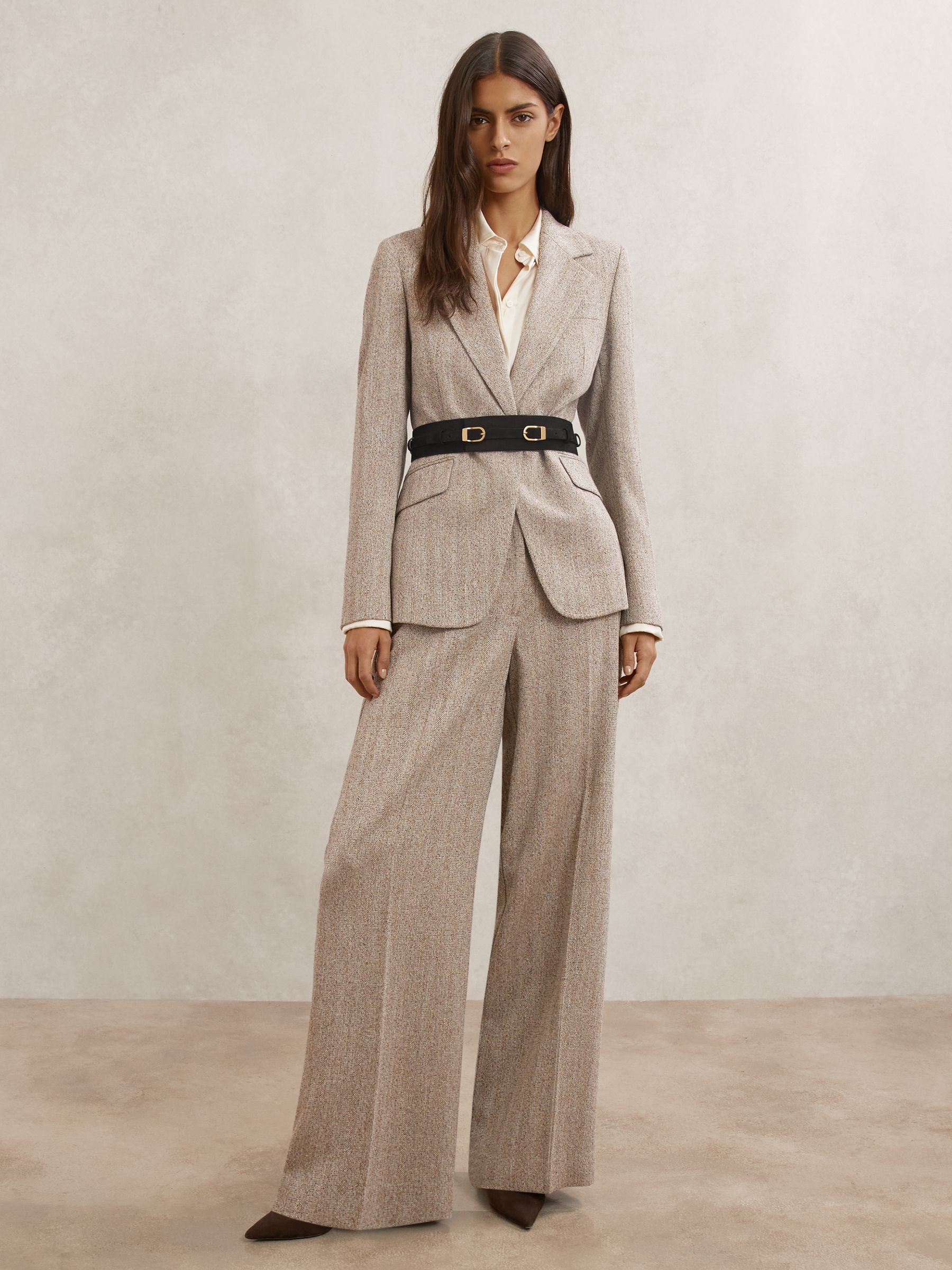 Korsett-Taillengürtel aus Wildleder mit Doppelschnalle in Schokolade - Bild 5 von 5