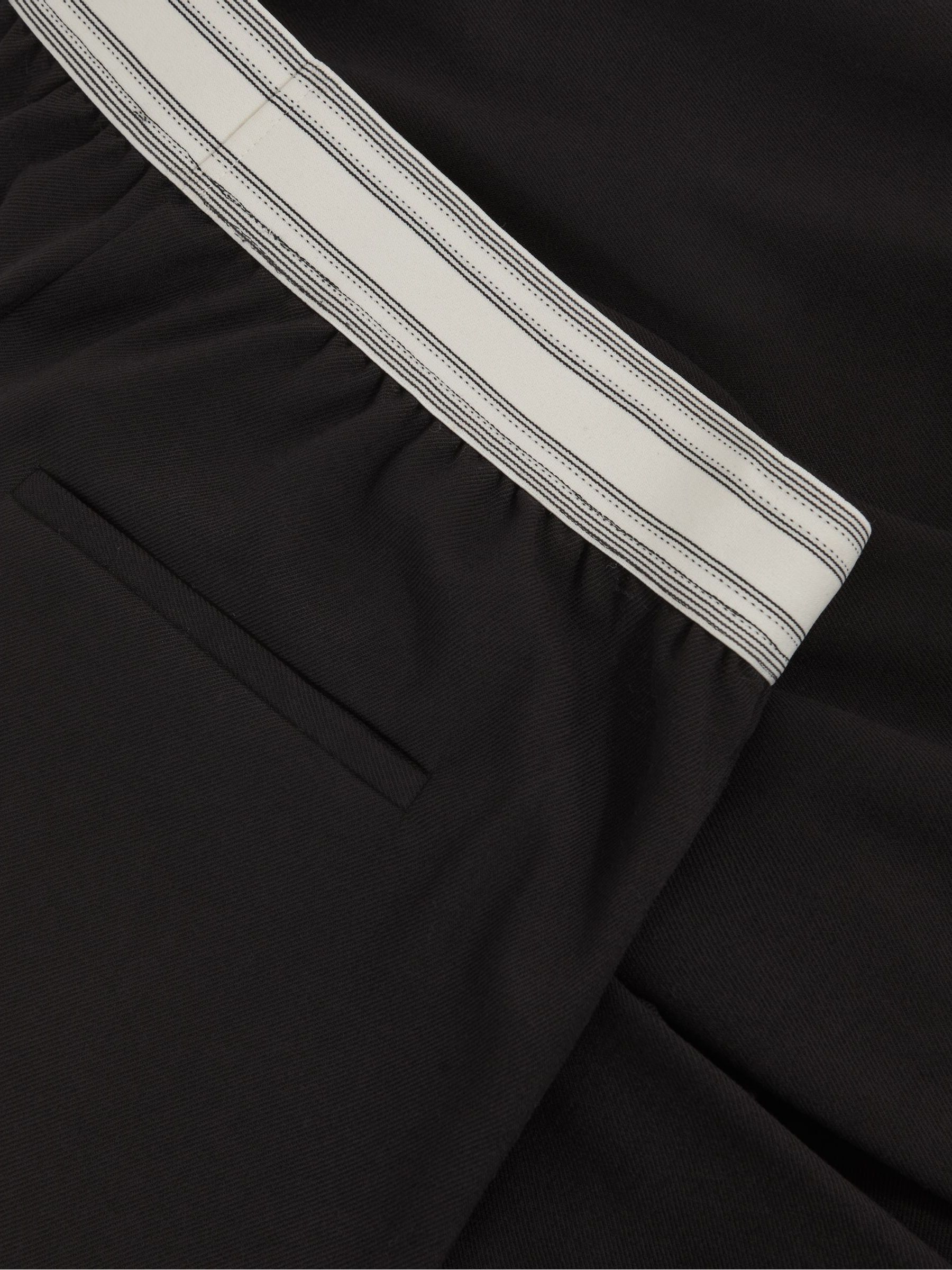 Wide-Leg Contrast-Waistband Trousers in Black - Image 6 of 6