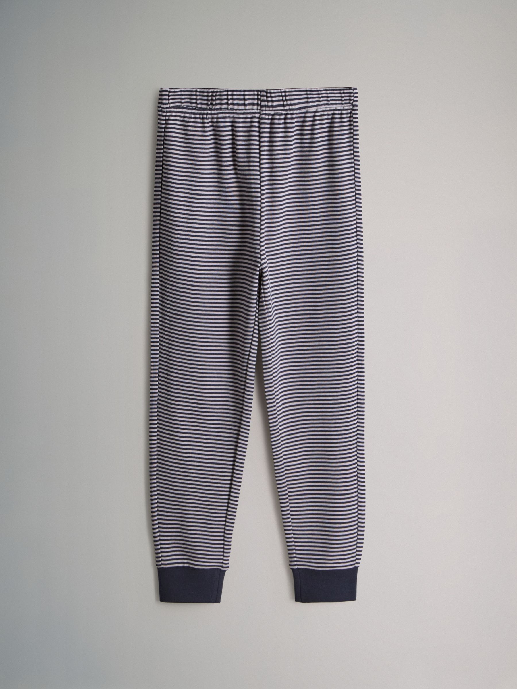 Navy Blue/Khaki/Charcoal Grey - 4 Pack Snuggle Fit Cotton Jersey Pyjamas Set - Image 5 of 6