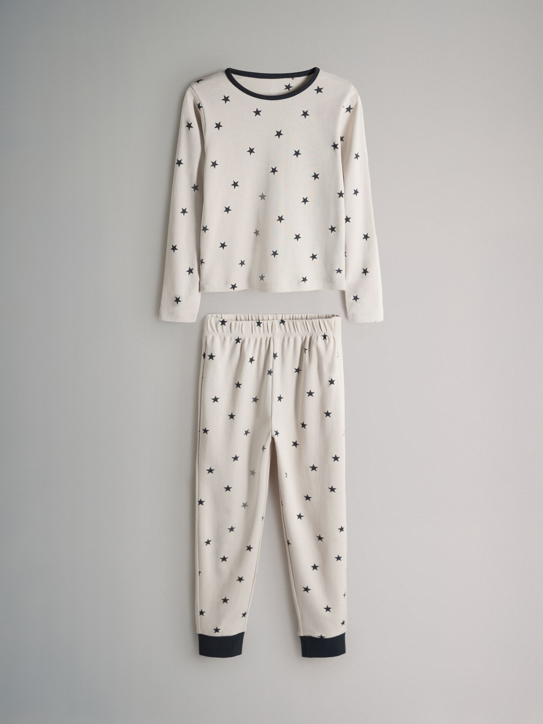 Navy Blue/Cream/Stripe - 4 Pack Snuggle Fit Cotton Jersey Pyjamas Set - Image 2 of 7