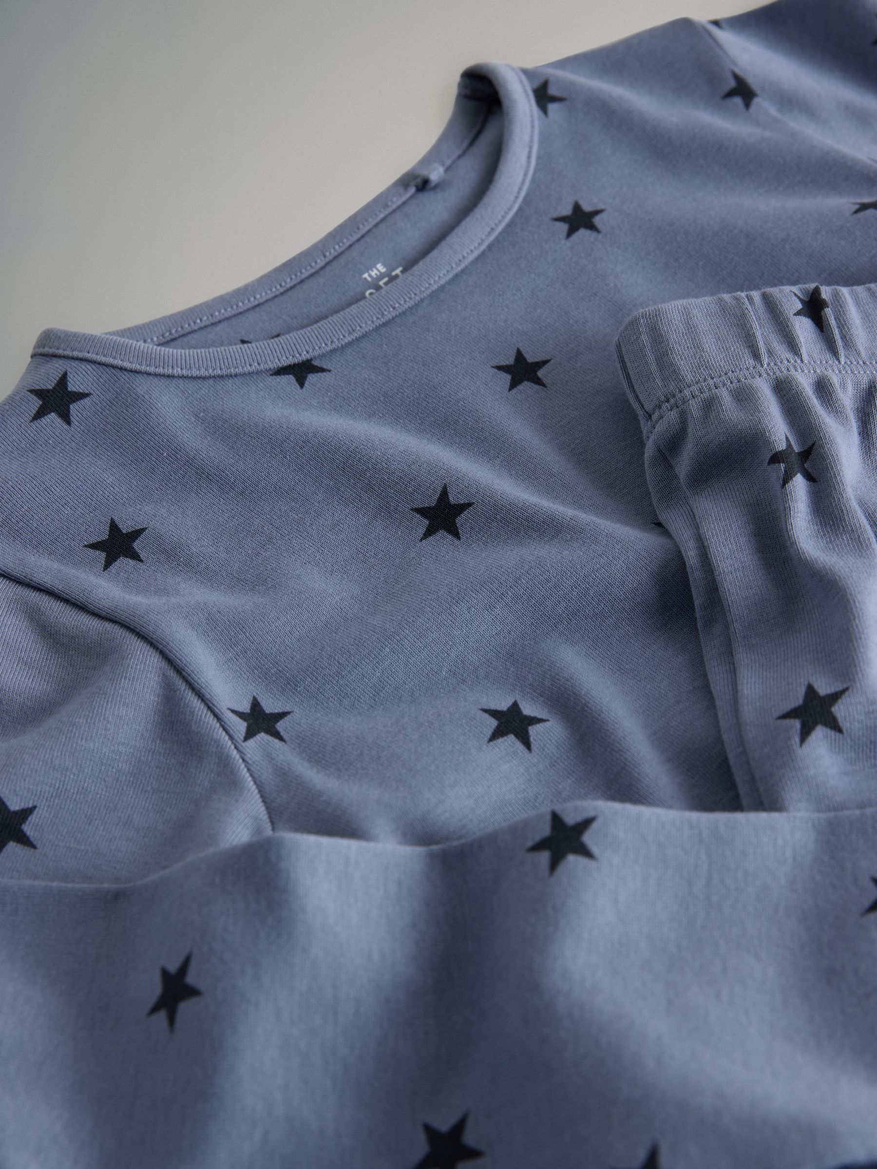 Navy Blue/Cream/Stripe 4 Pack Snuggle Fit Cotton Jersey Pyjamas Set - Image 6 of 6