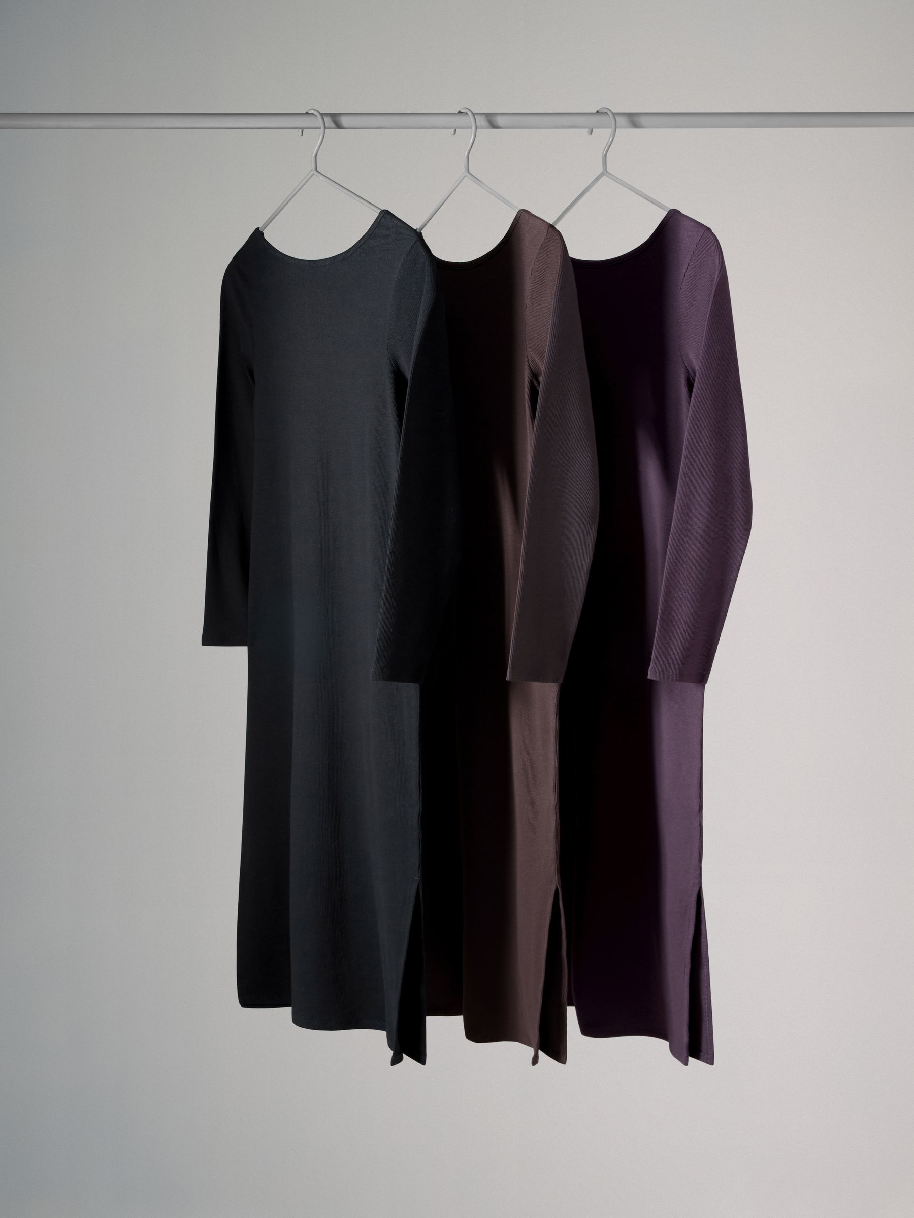 3 Pack Scoop Back Ribbed Bodycon Dress - Image 1 of 4