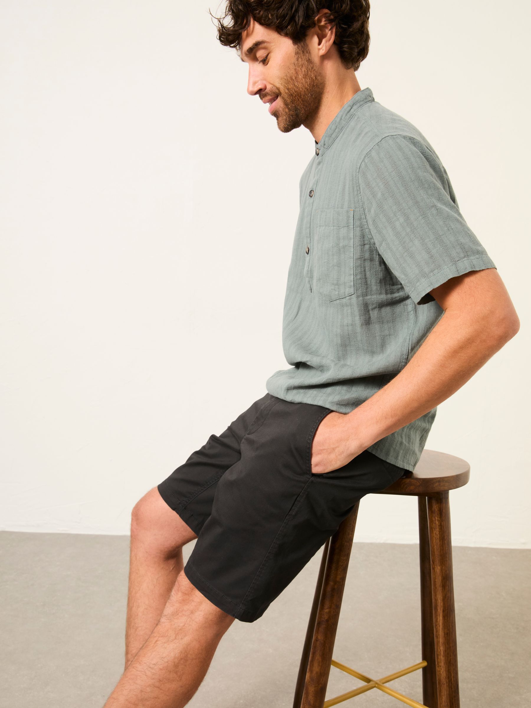 Mawes Washed Black Chino Shorts - Image 5 of 6