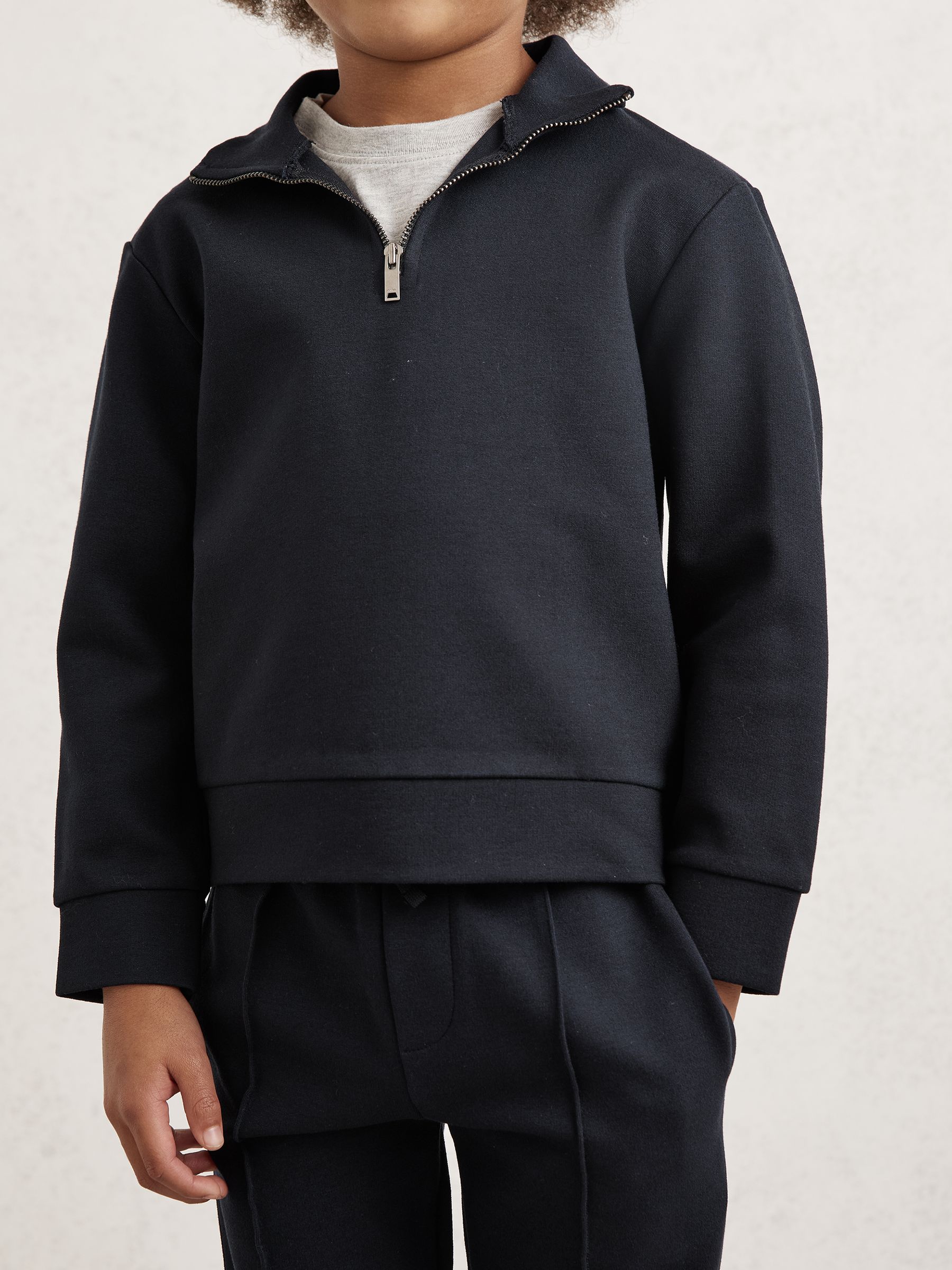 9-13 yrs Interlock Sweatshirt and Trousers Set in Navy Blue - Image 1 of 4