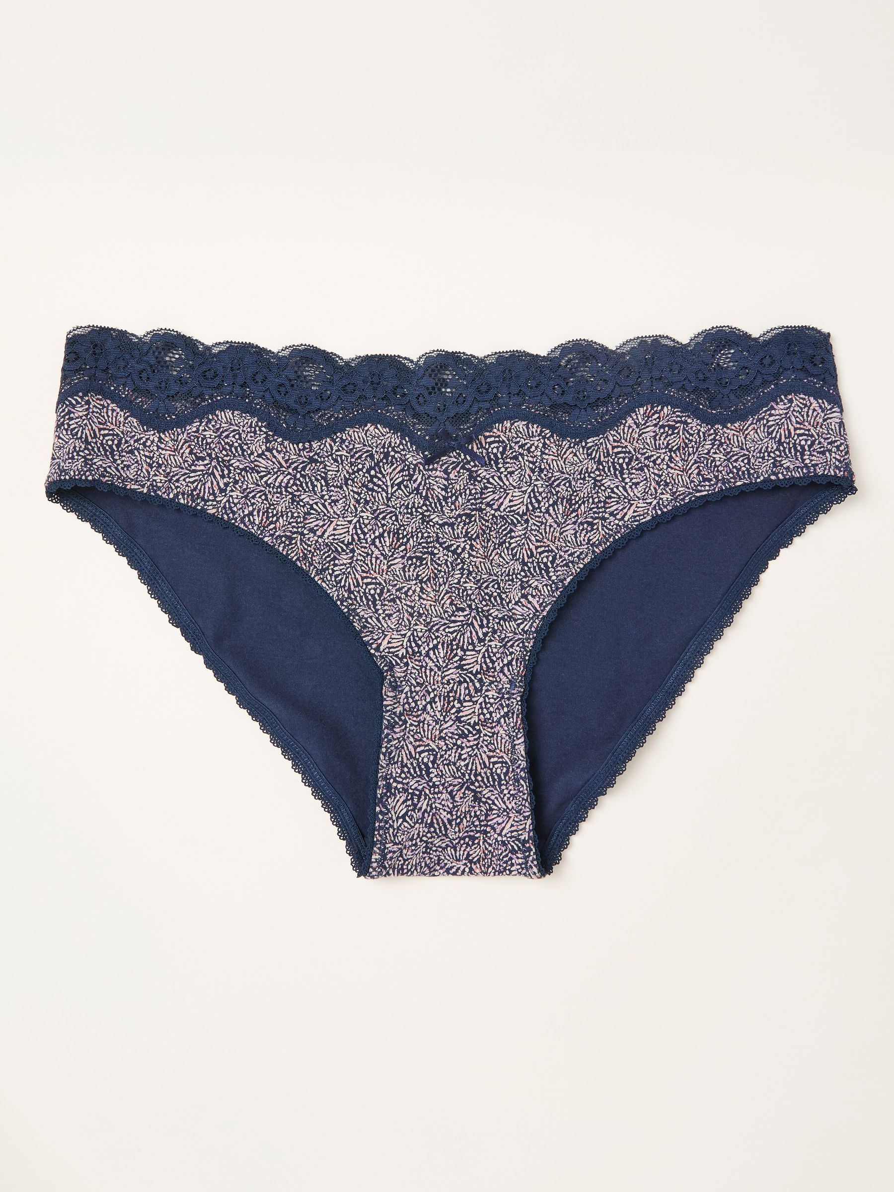 Navy Leaf High Leg Knickers - Image 1 of 2