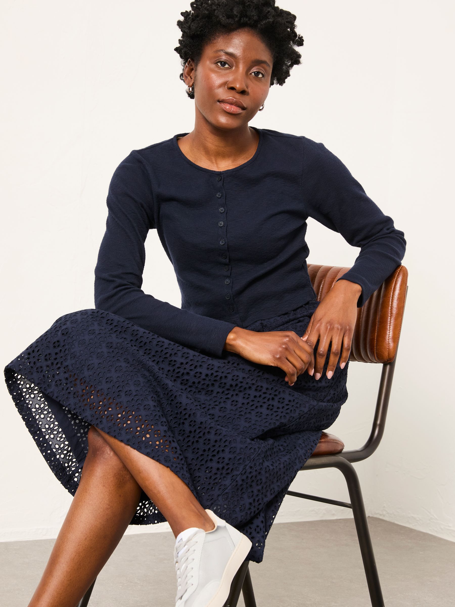 Gilly Navy Regular 2in1 Dress | FatFace USA