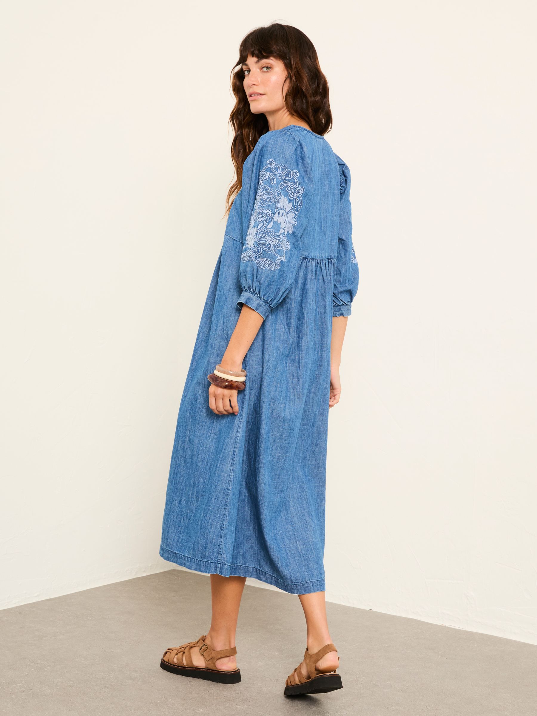 Jess Indigo Blue Regular Denim Midi Dress - Image 2 of 6 Jess Indigo Blue Regular Denim Midi Dress - Image 2 of 6