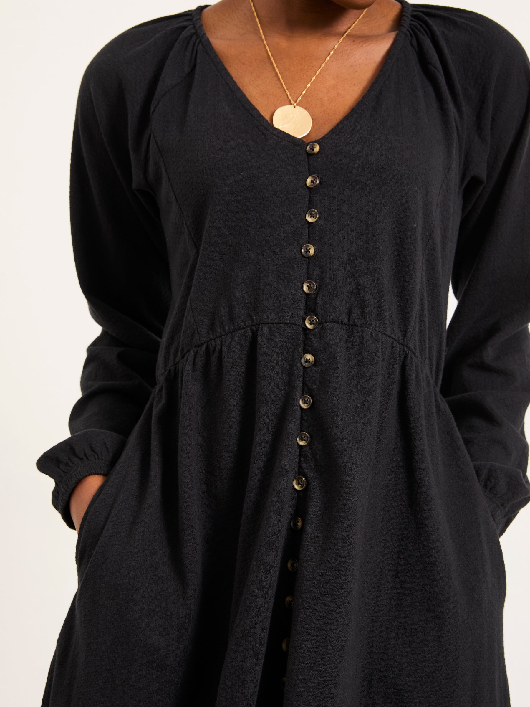 Fat Face - Black - Em Black Regular Jersey Dress
