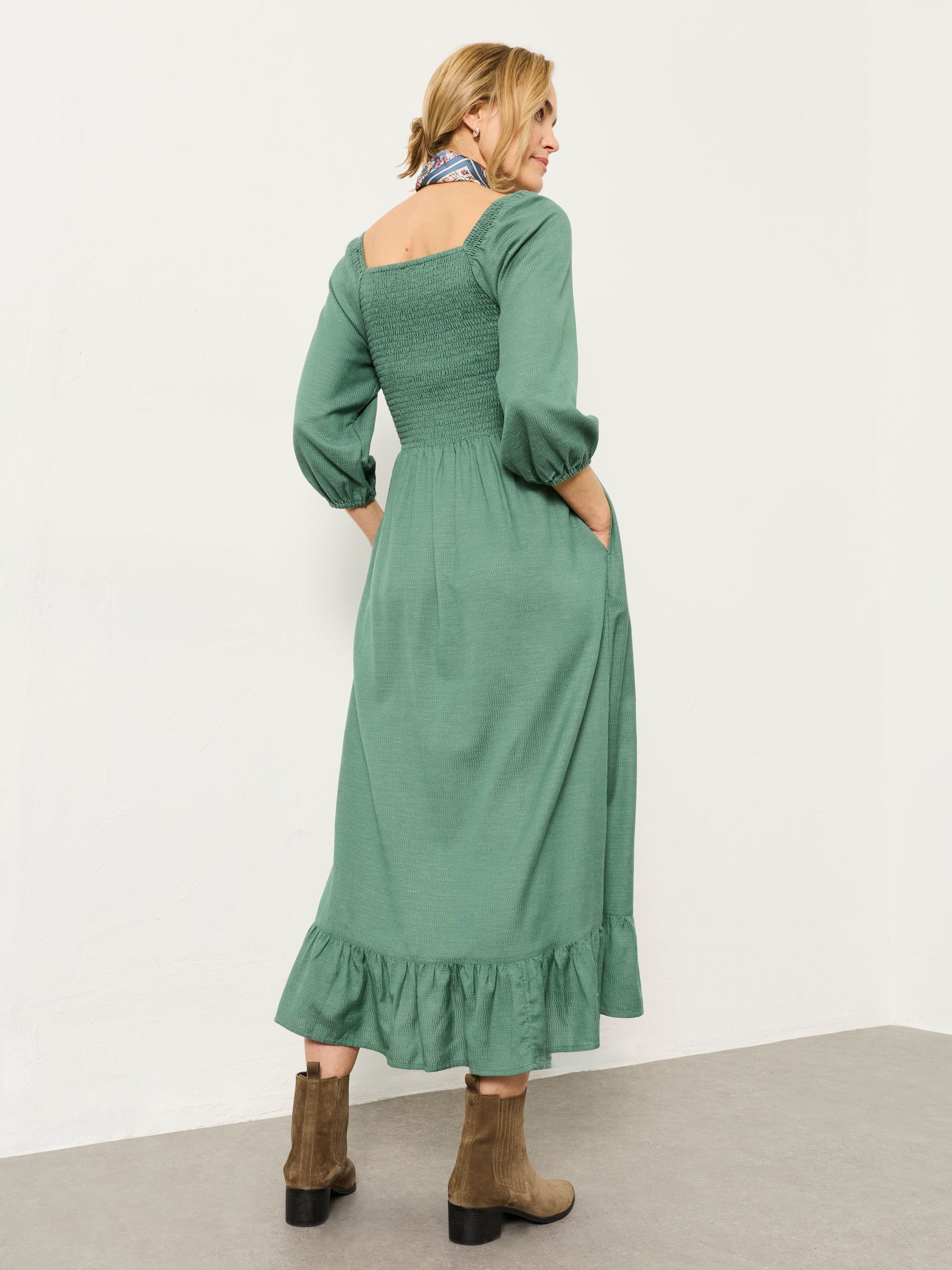 Adele Green Regular Midi Dress | FatFace USA