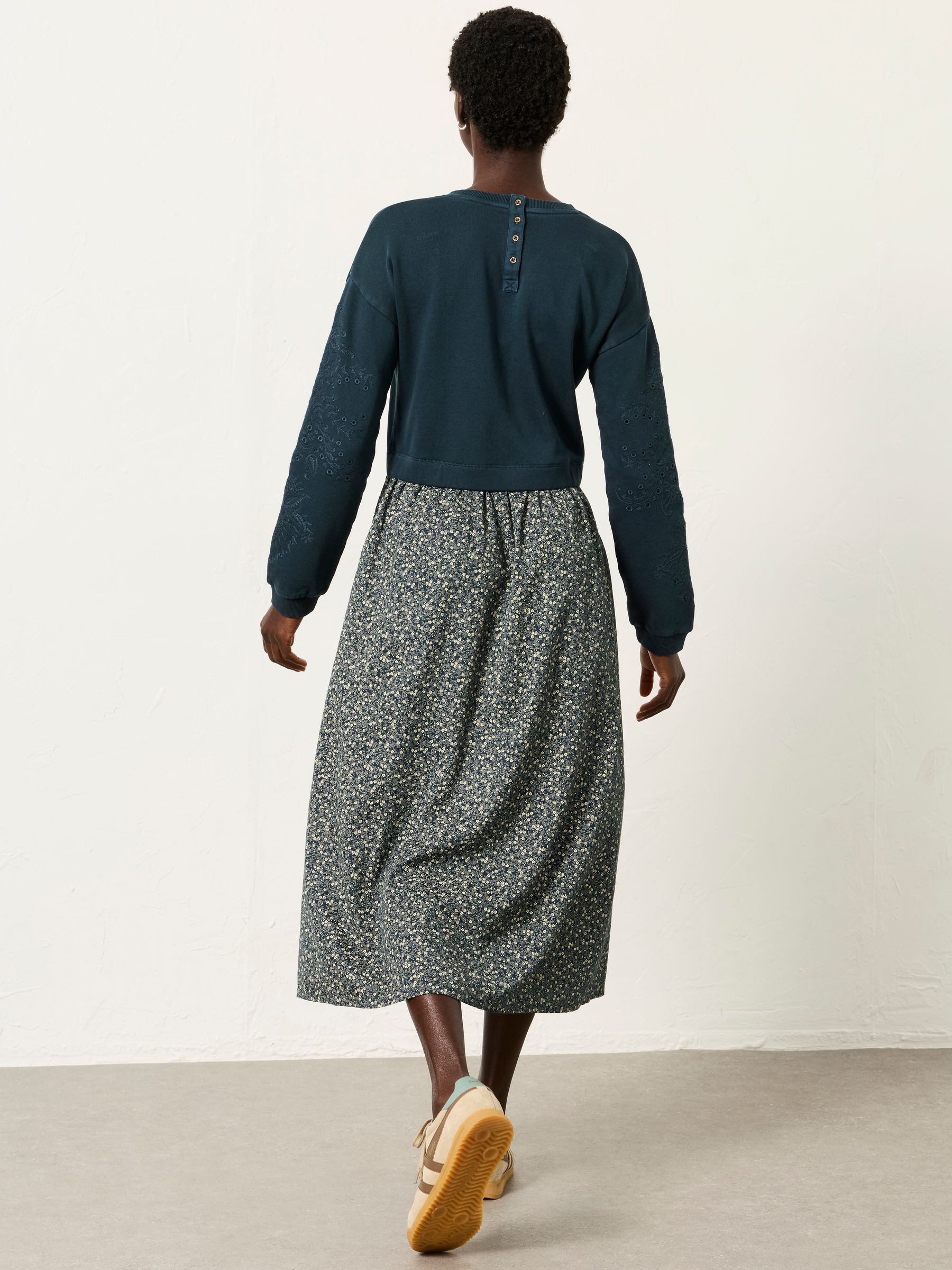 Nia Blue Ditsy Regular 2in1 Midi Dress - Image 2 of 7