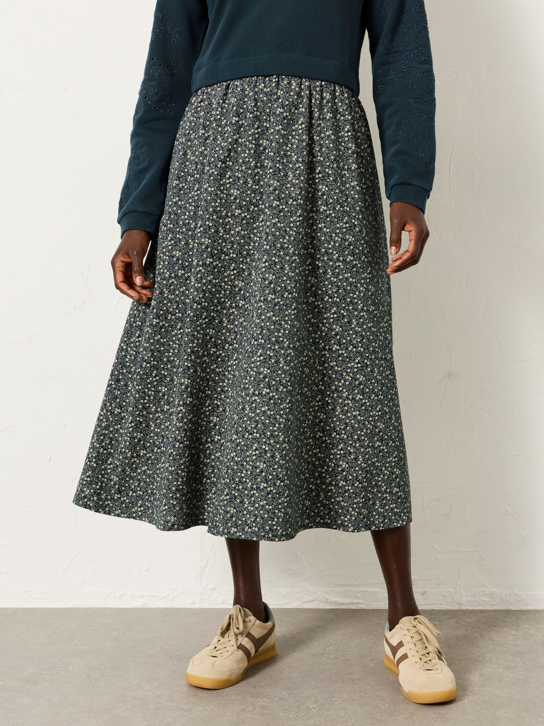 Nia Blue Ditsy Regular 2in1 Midi Dress - Image 3 of 7