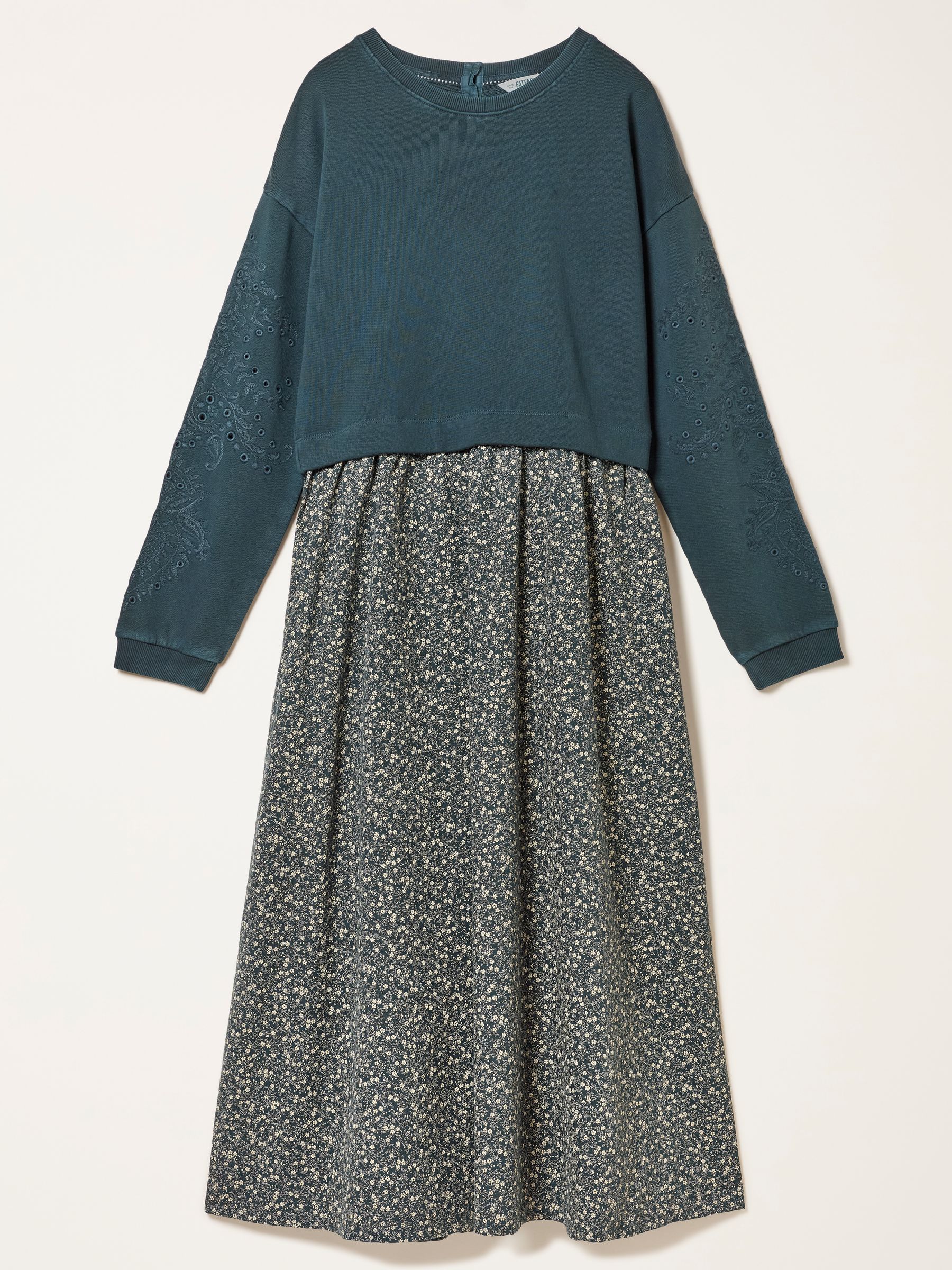 Nia Blue Ditsy Regular 2in1 Midi Dress - Image 7 of 7