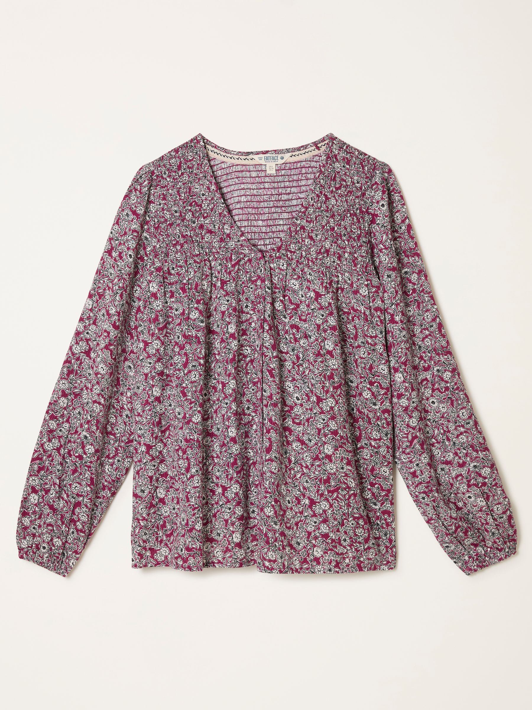 Nessie Plum Purple 2 Tone Floral Regular Blouse - Image 6 of 6
