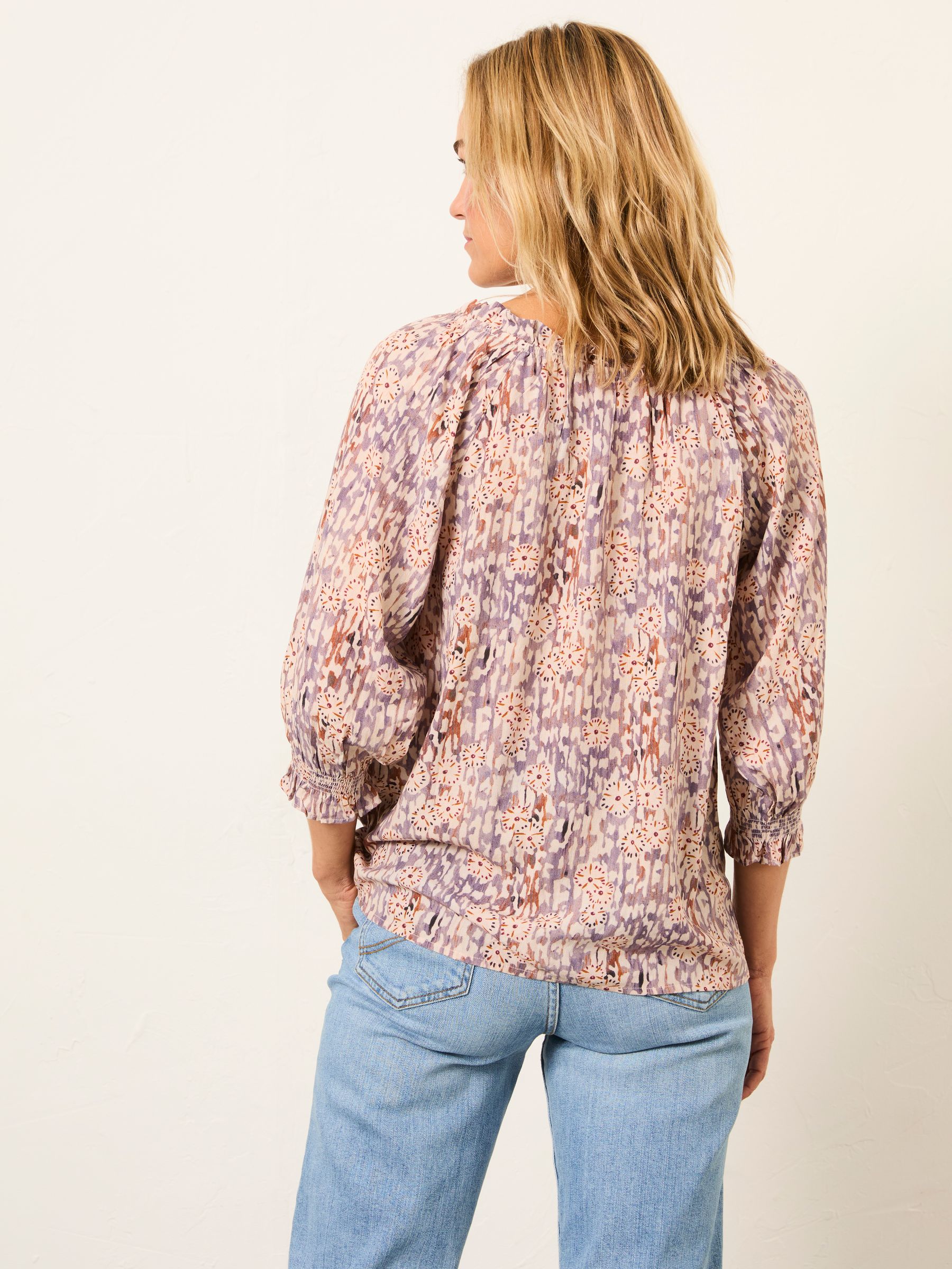 Kira Purple Oriental Floral Regular Blouse - Image 2 of 6 Kira Purple Oriental Floral Regular Blouse - Image 2 of 6