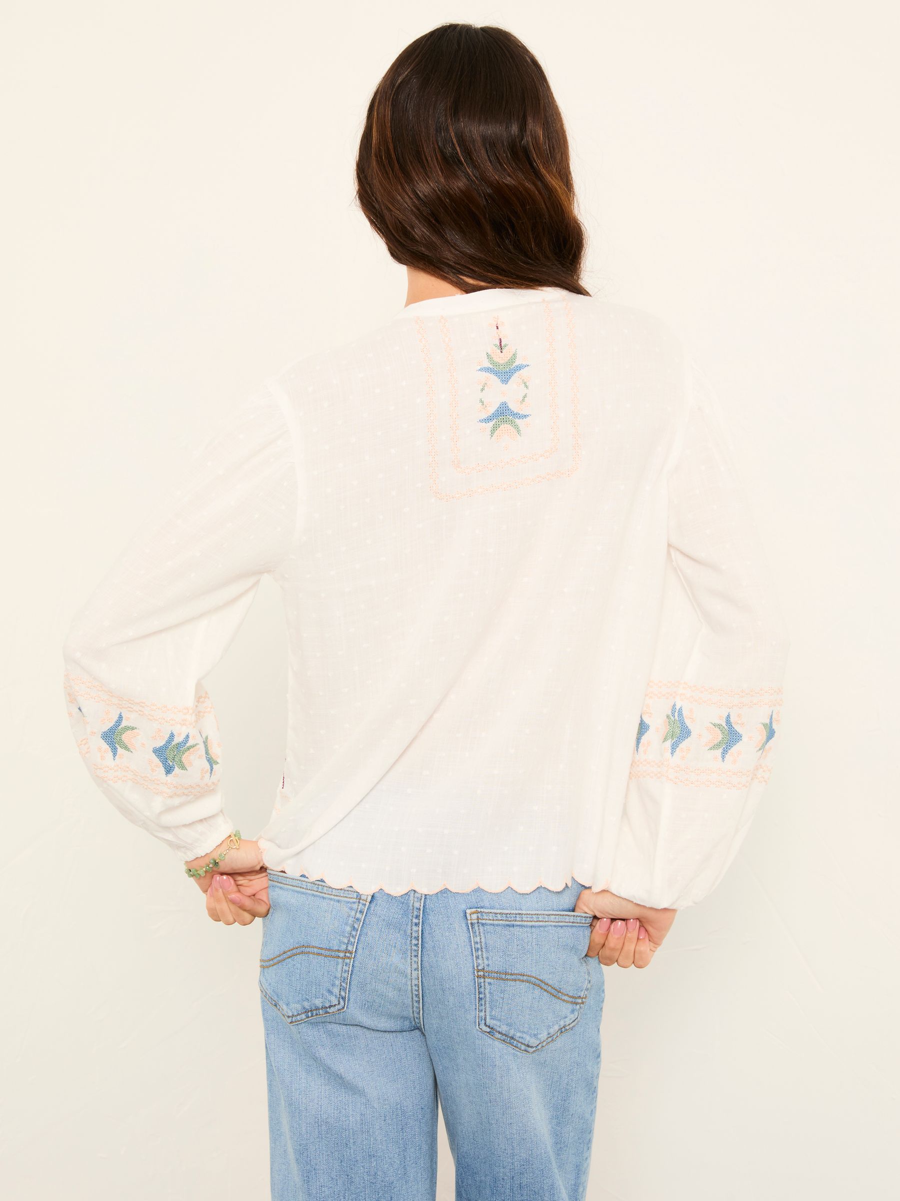 Betsie Ivory Regular Embroidered Blouse - Image 2 of 6